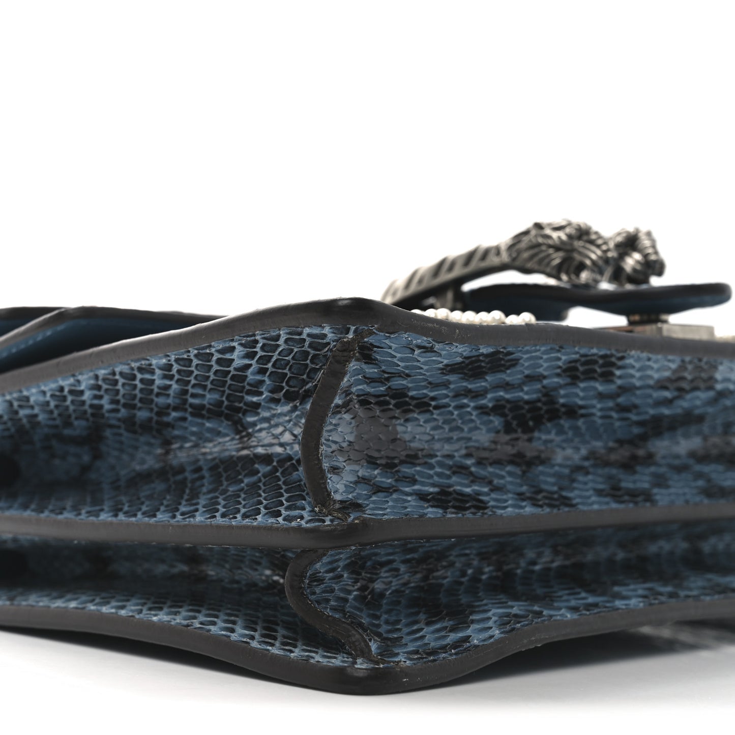 Snakeskin Blind For Love Embroidered Small Dionysus Shoulder Bag Ultramarine Multicolor