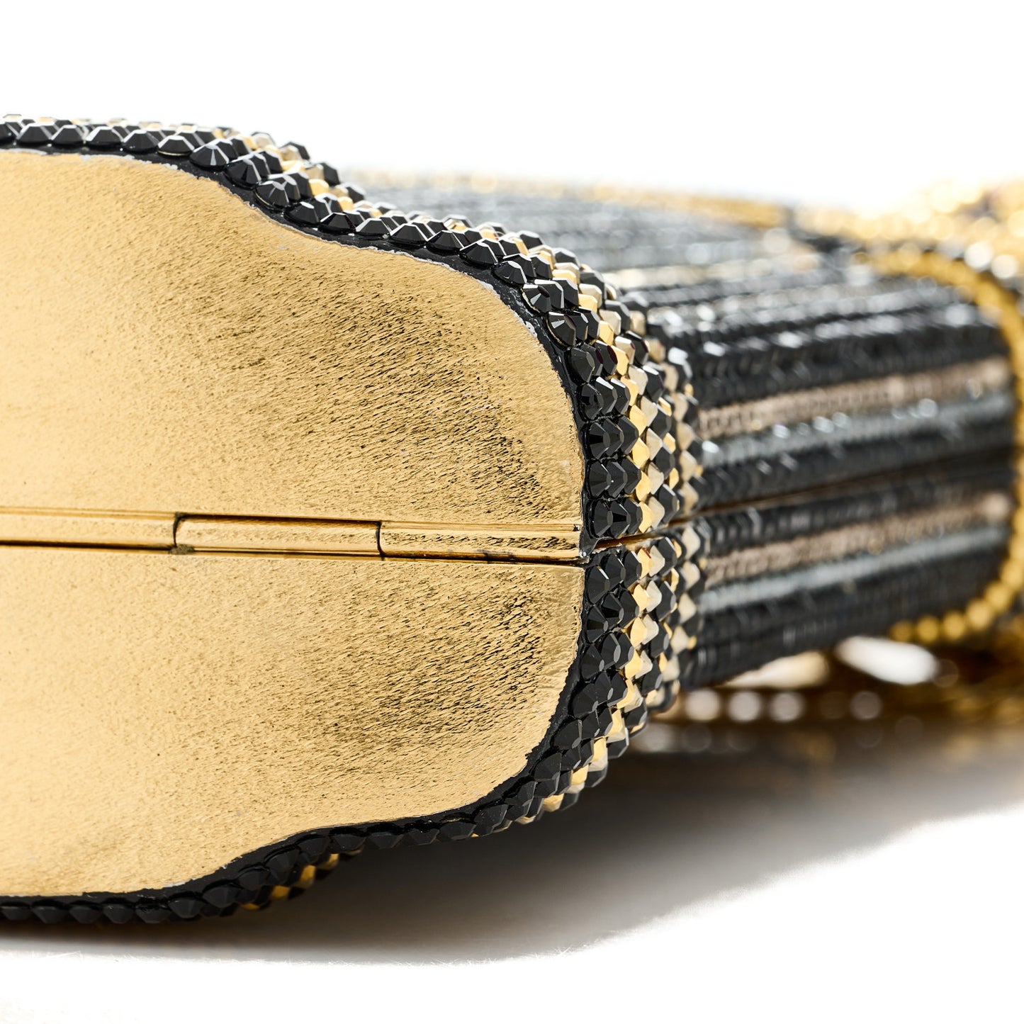 Swarovski Crystal Carnegie Hall Harp Minaudiere Clutch Gold Multicolor