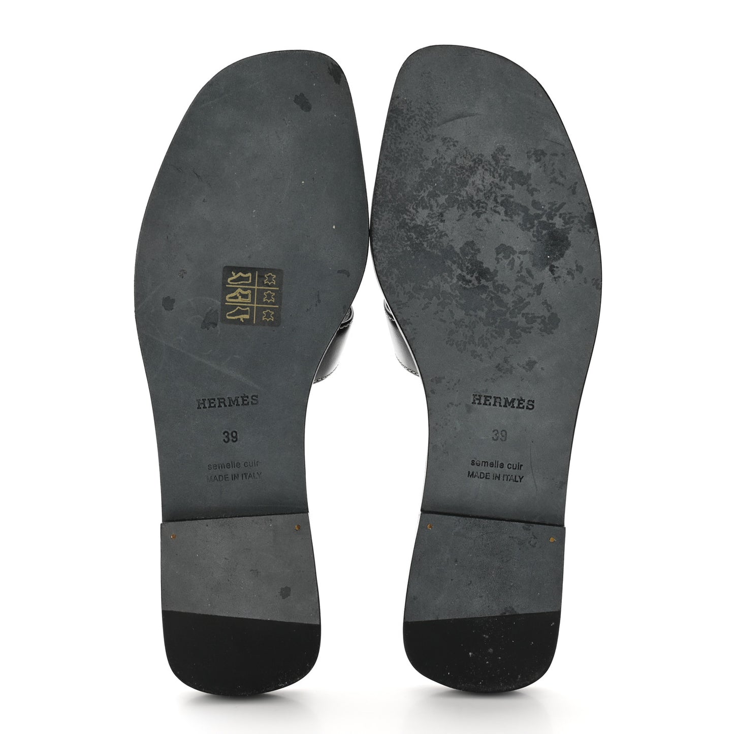 Box Calfskin Oran Sandals 39 Black