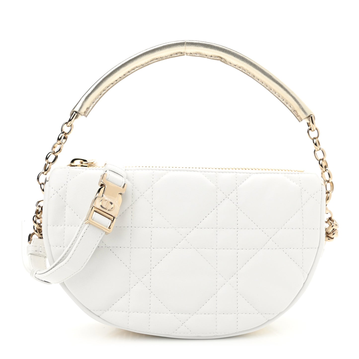Lambskin Cannage Small Dior Vibe Hobo Bag Latte
