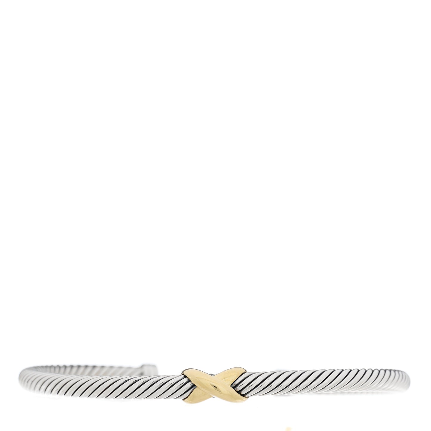 Sterling Silver 18K Yellow Gold 4mm X Station Cable Bracelet
