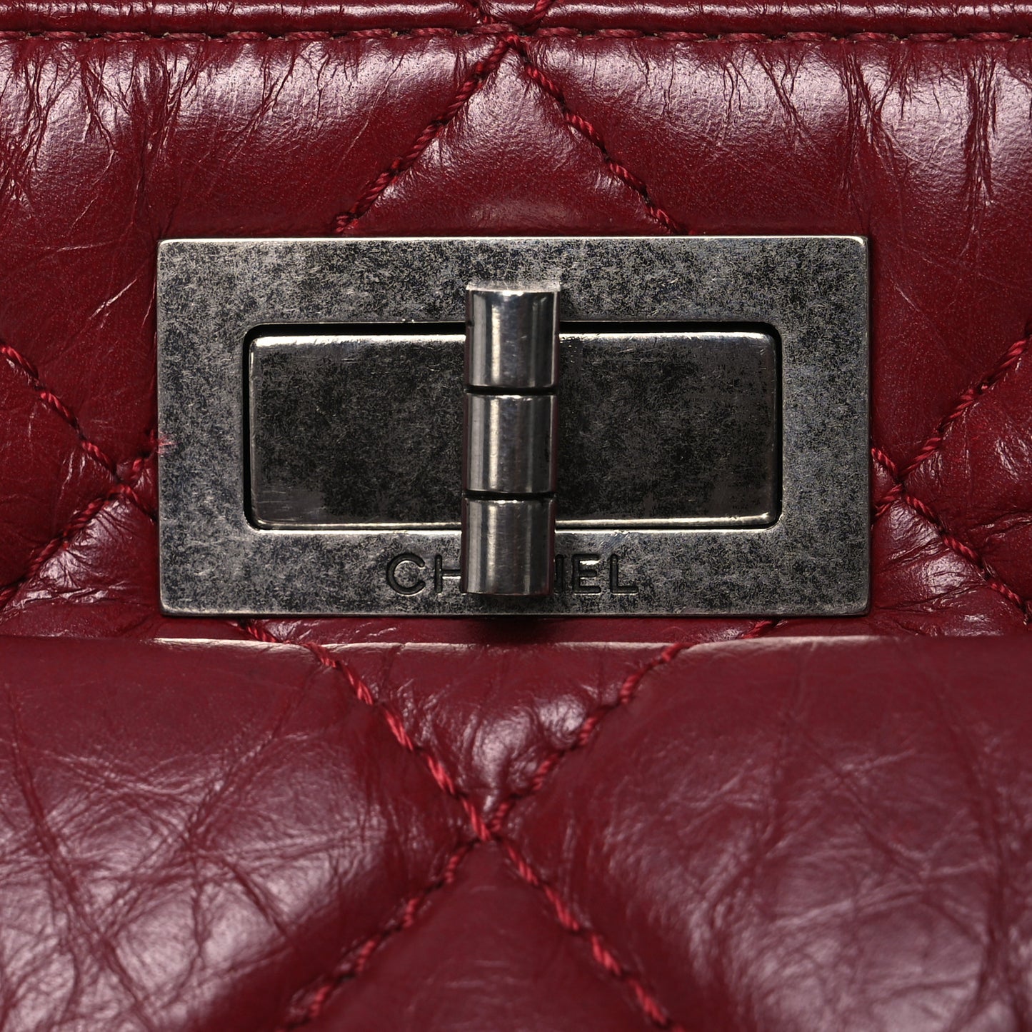 Aged Calfskin Quilted Reissue 2.55 Tote Red