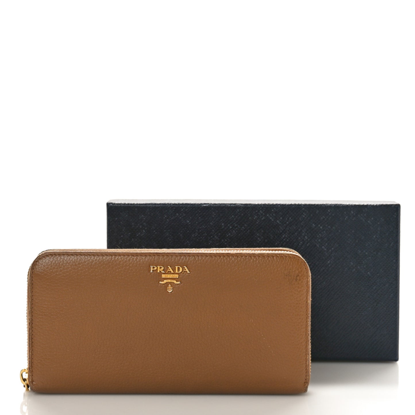Daino Bi-Color Metal Zip Around Wallet Caramel Papaya