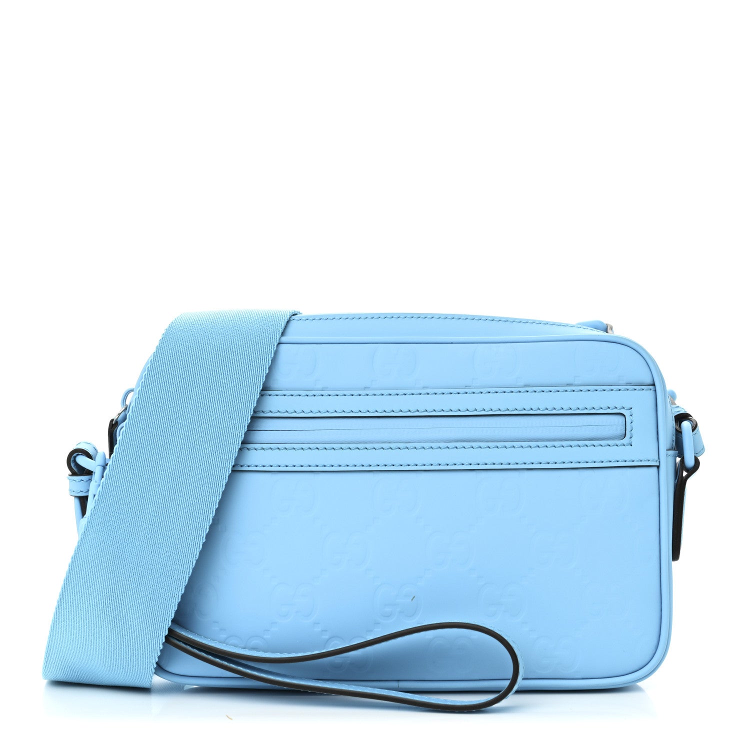 Gucci Rubber Effect Monogram GG Crossbody Bag Bright Blue 1764489