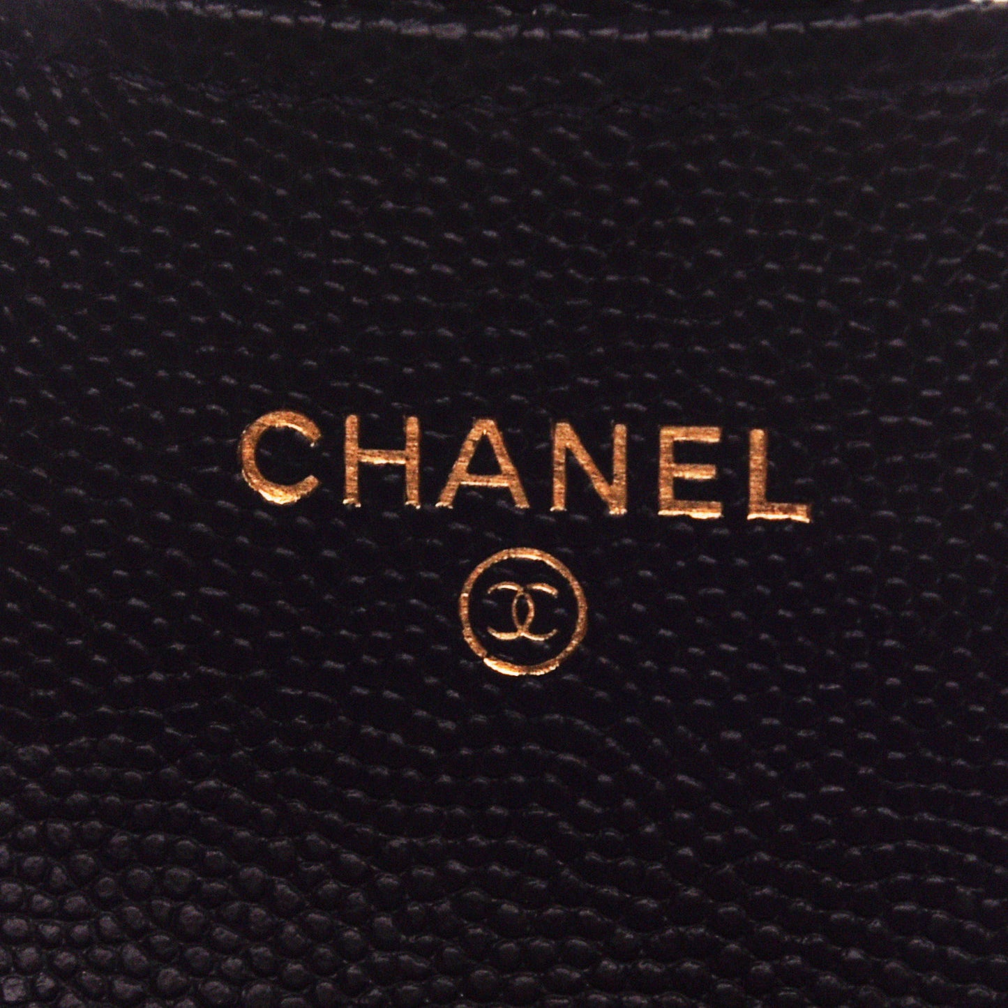 Caviar Quilted Flap Card Holder Wallet Navy Blue