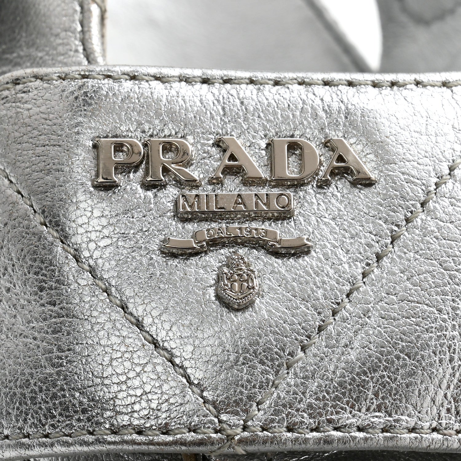 Prada Metallic Nappa Quilted Padded Slingback Sandals 37 Silver 6 of 10