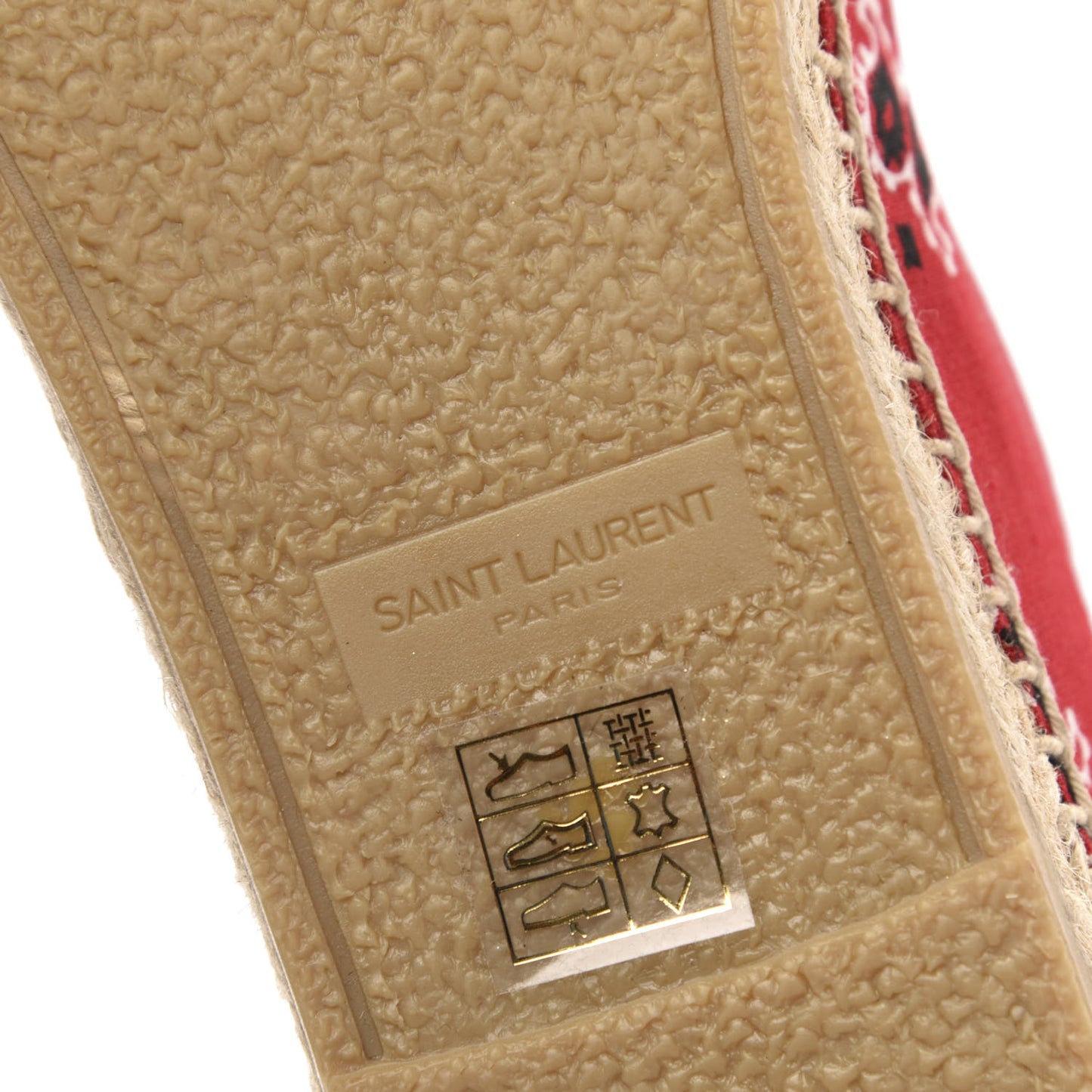 Bandana Print Canvas Espadrilles 39 Red