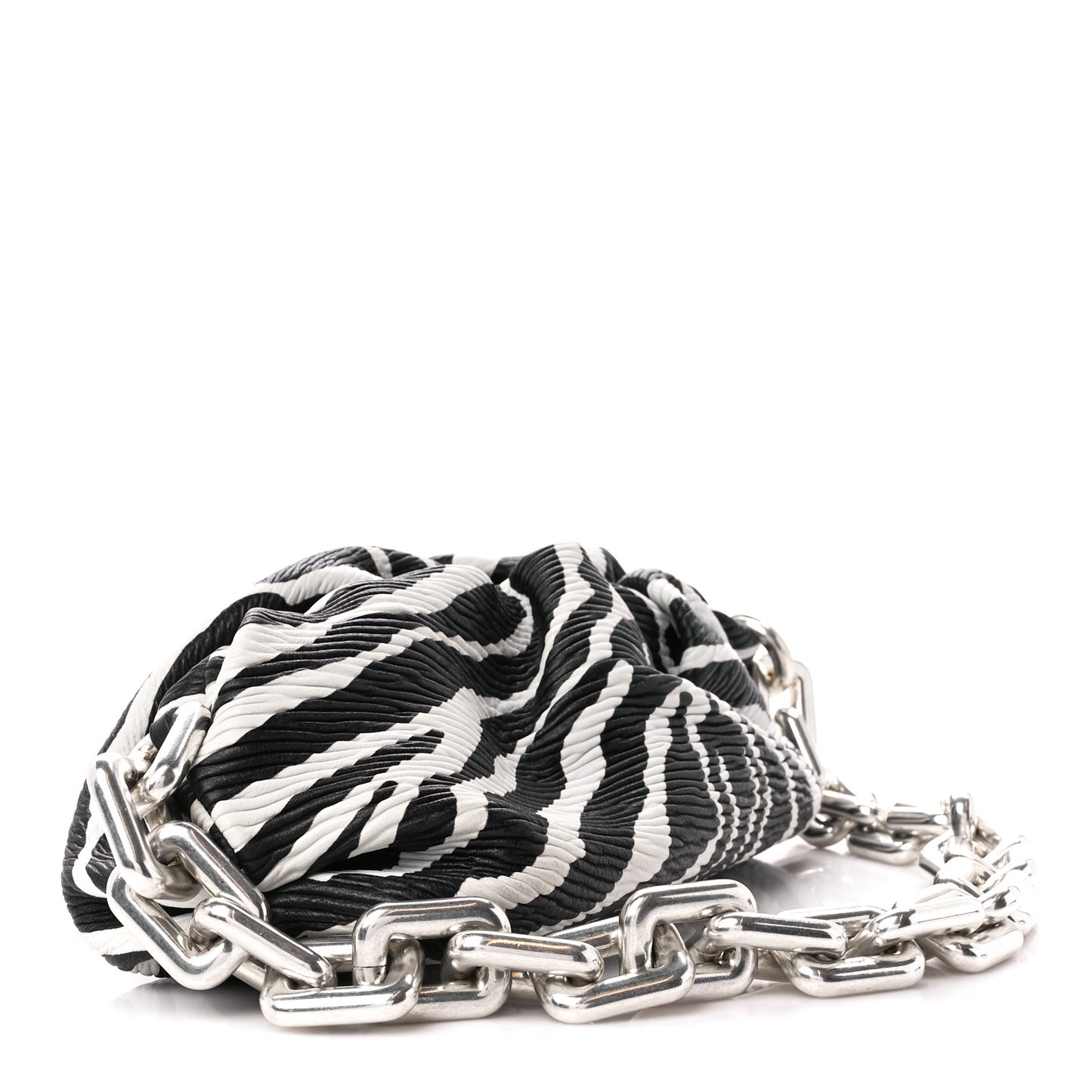 Nappa Zebra Print The Pouch Chain White Black