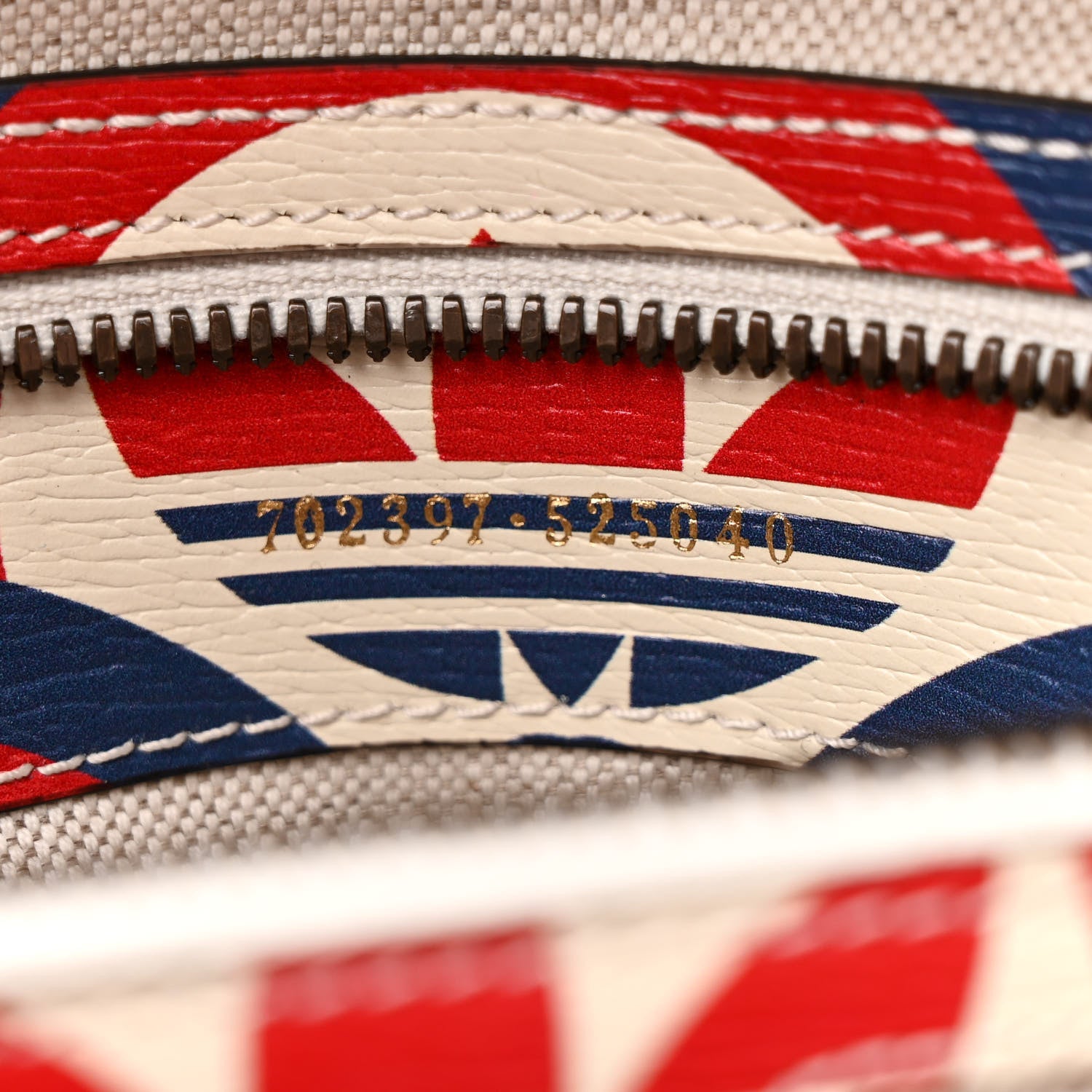 Gucci X ADIDAS Shangai Calfskin Web Trefoil Interlocking G Mini Duffle Bag Red White Blue 7 of 11