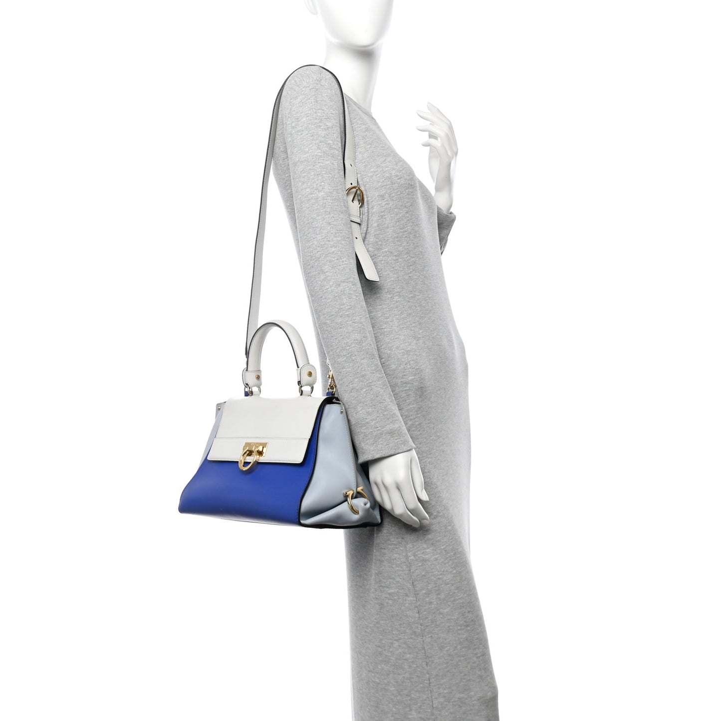 Calfskin Small Sofia Satchel Blue Multicolor
