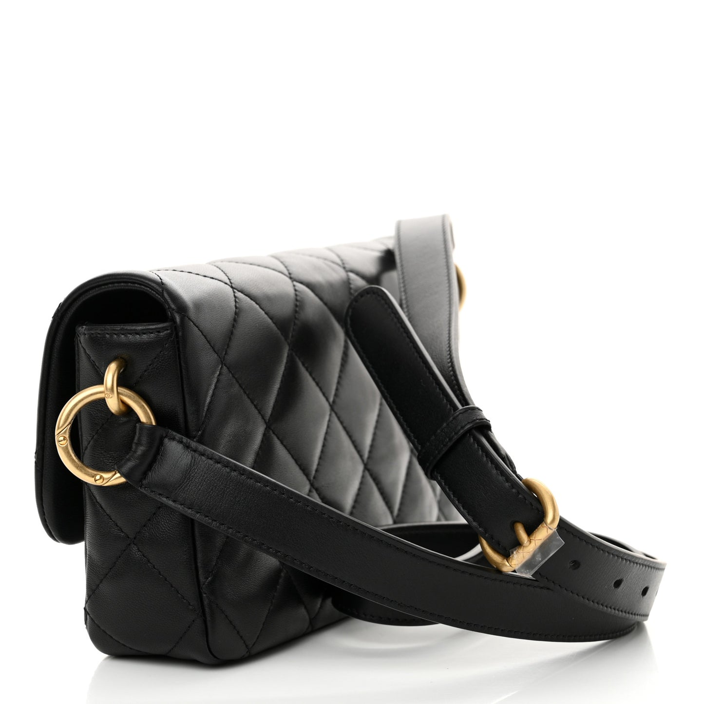Lambskin Quilted Flap Black