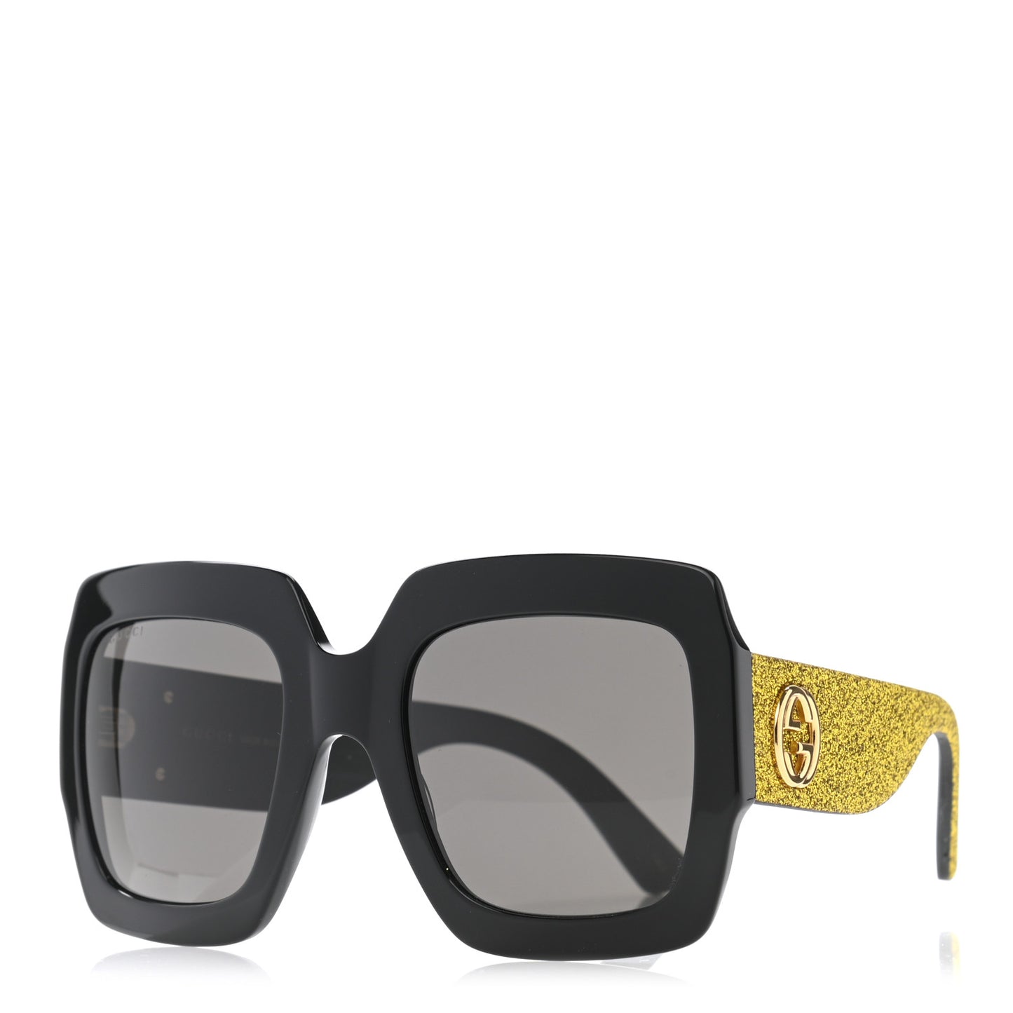 Square Frame GG0102S Sunglasses Glitter Gold
