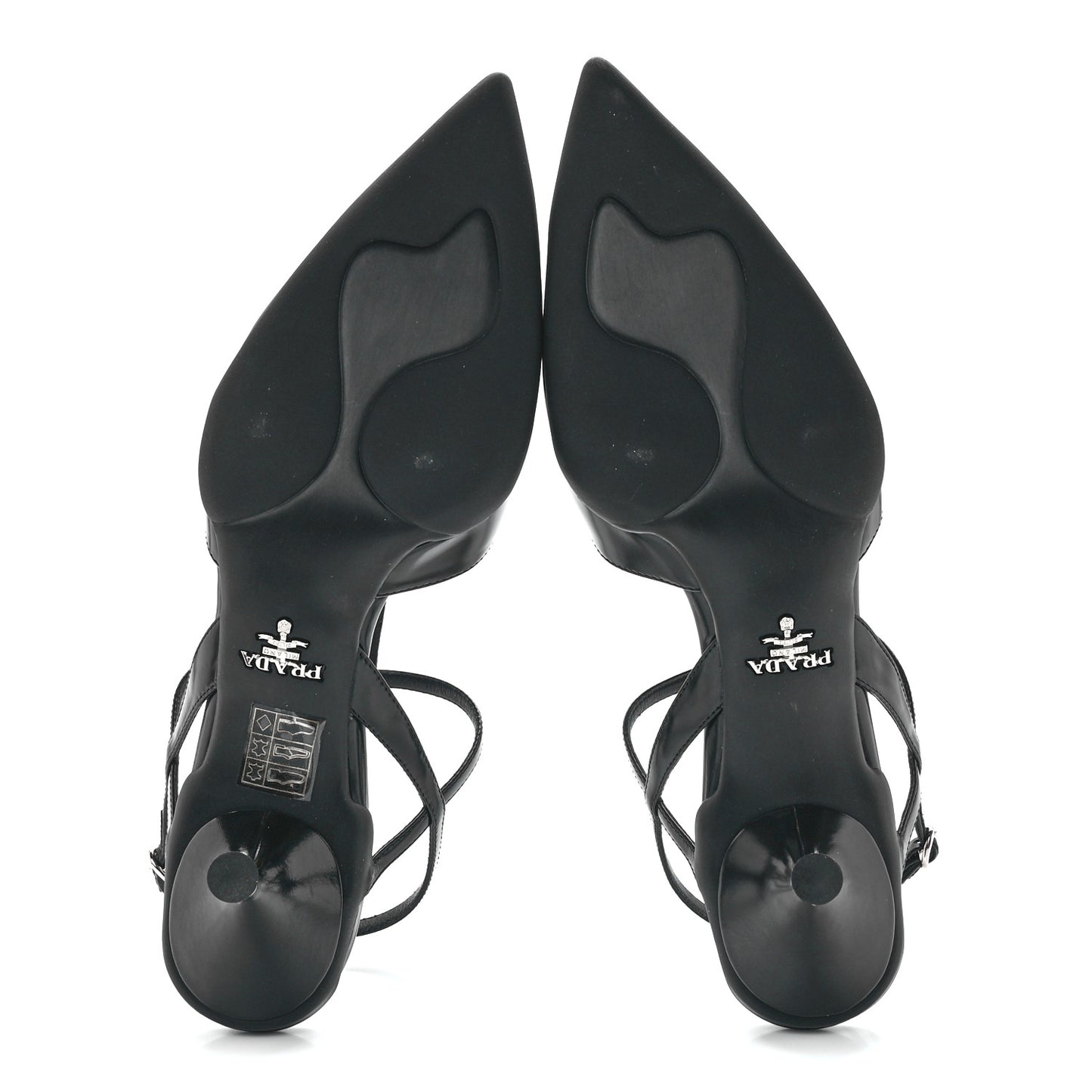 Spazzolato Pointed Toe T-Strap 55mm Slingback Pumps 37.5 Black