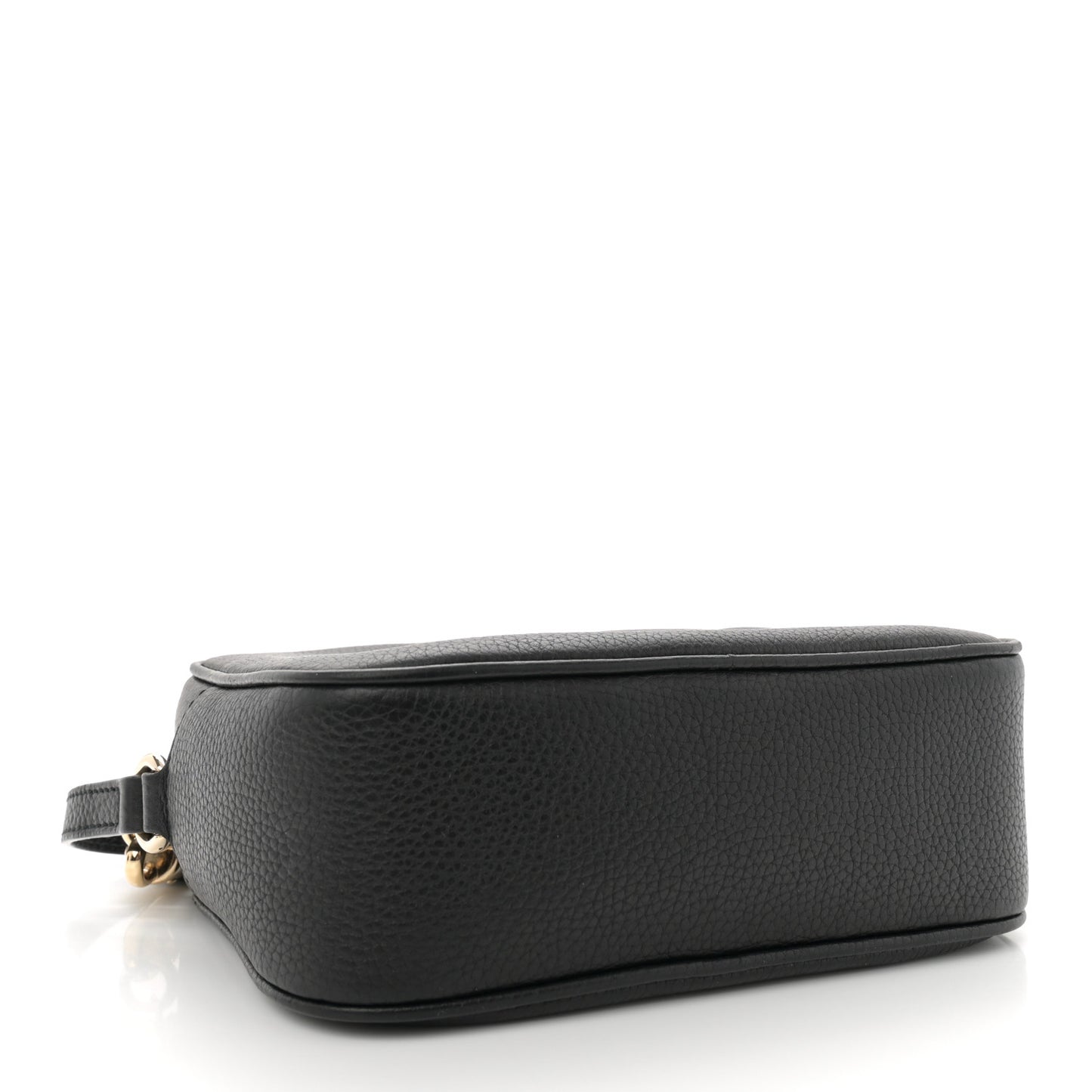 Pebbled Calfskin Small Soho Disco Bag Black