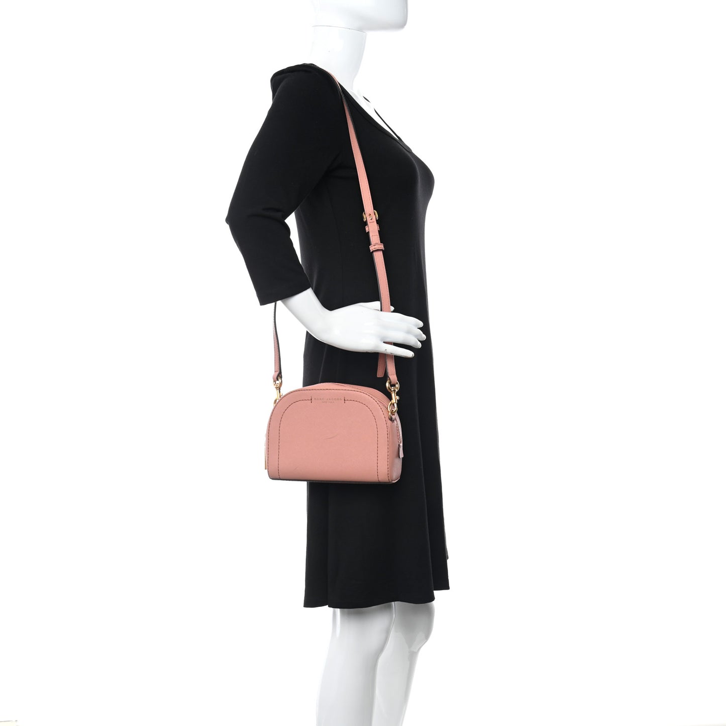 Saffiano Playback Boxed Dome Crossbody Pink