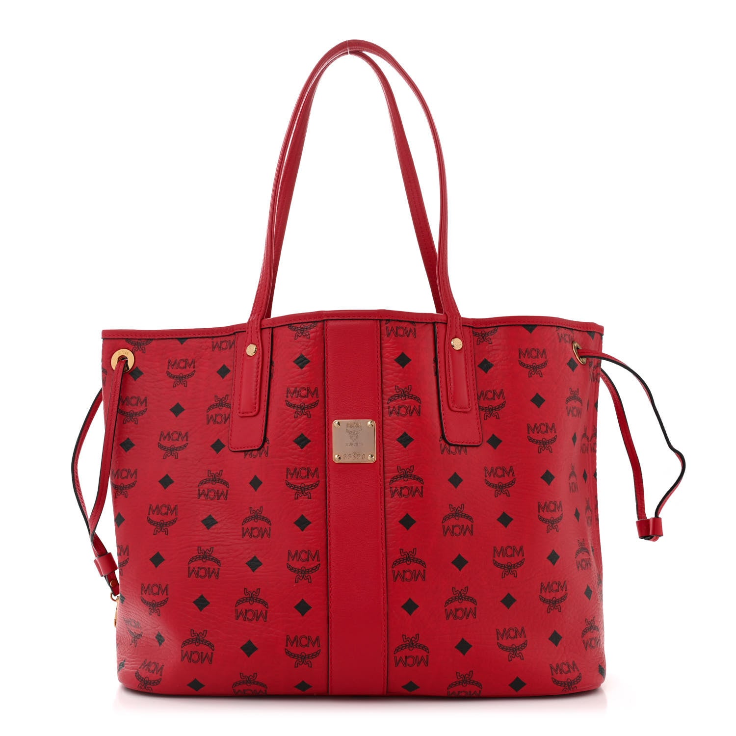 MCM Visetos Medium Liz Reversible Shopper Tote Ruby Red 1 of 17