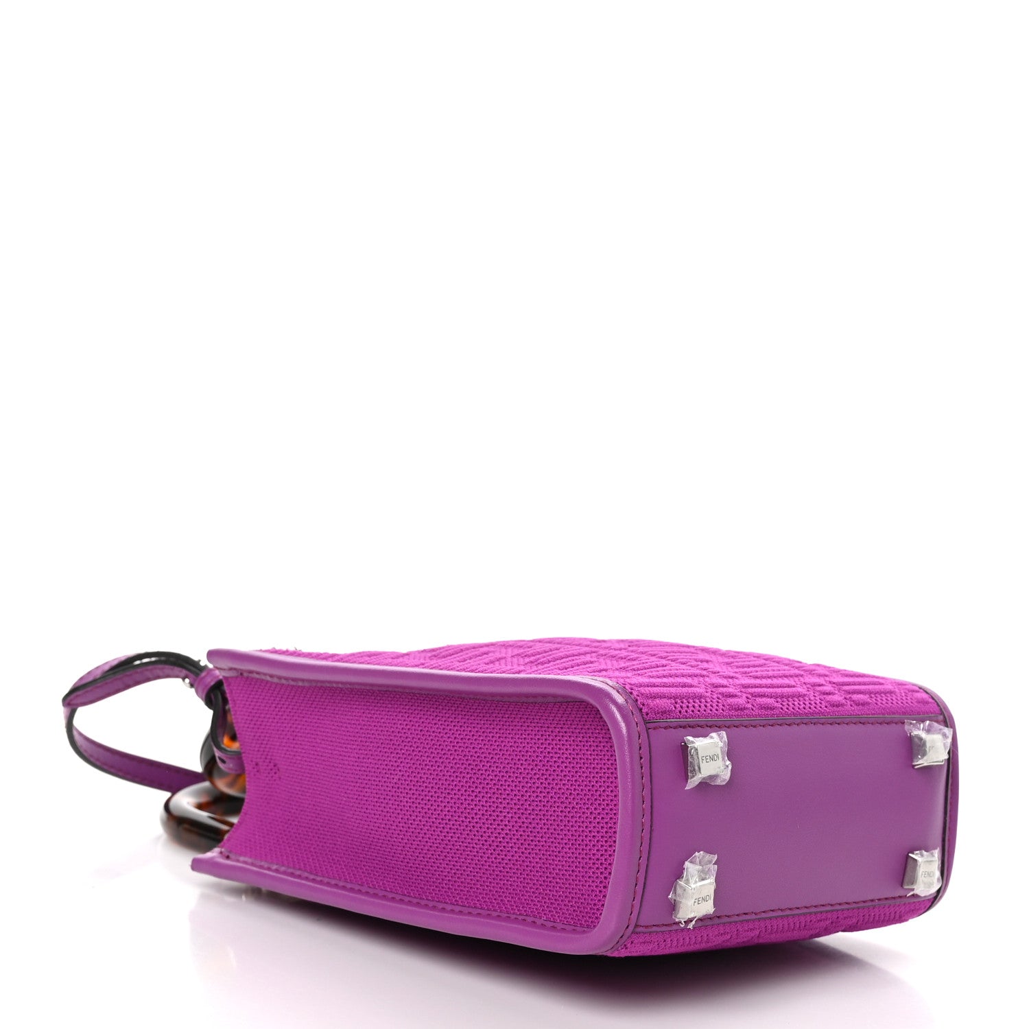 Fendi Technical Fabric Vitello Ceylon Plexiglass FF Mini Fendi Sunshine Shopper Tote Bouganville 4 of 10