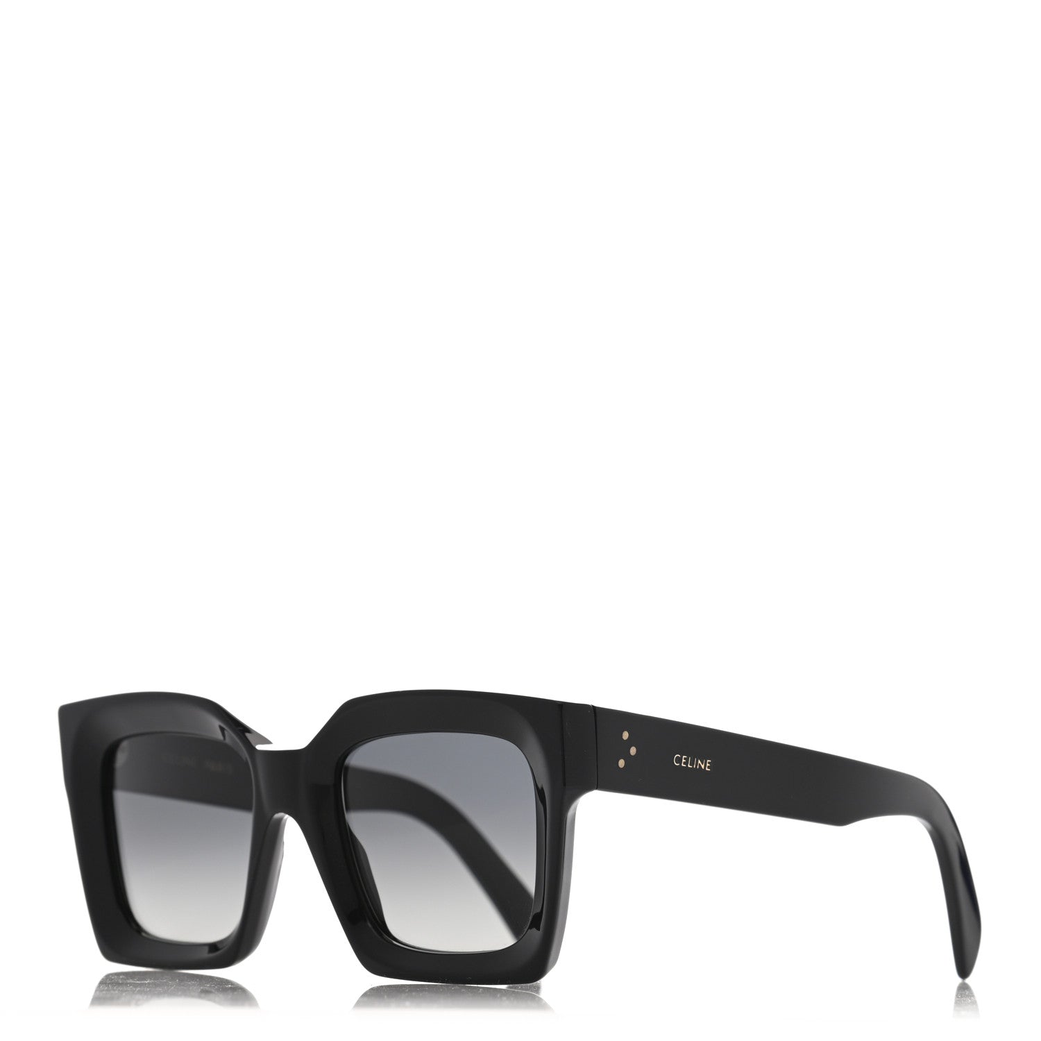 Celine Acetate Square Sunglasses CL401301 Black 849332  display picture 3