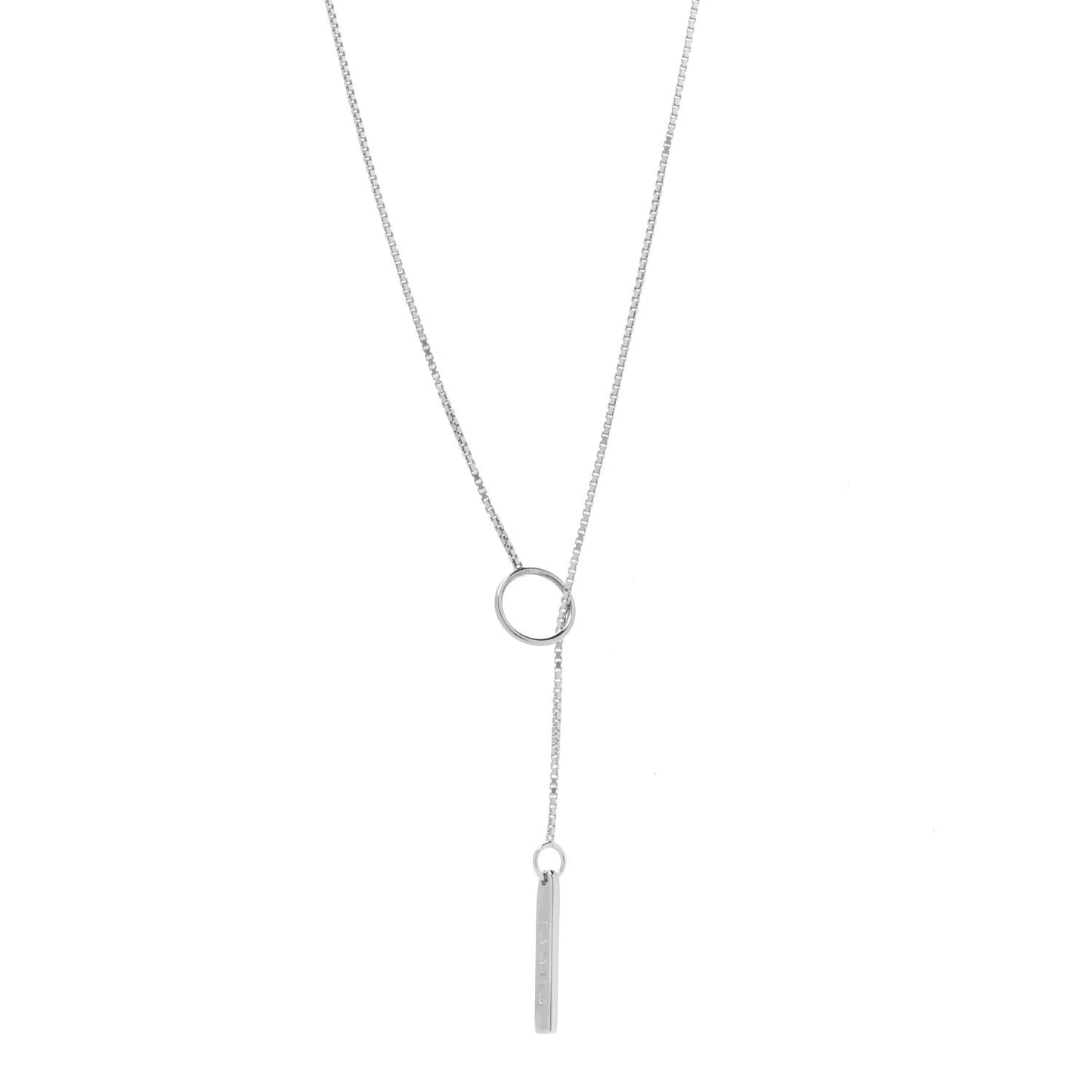 18K White Gold 20mm Lariat Necklace
