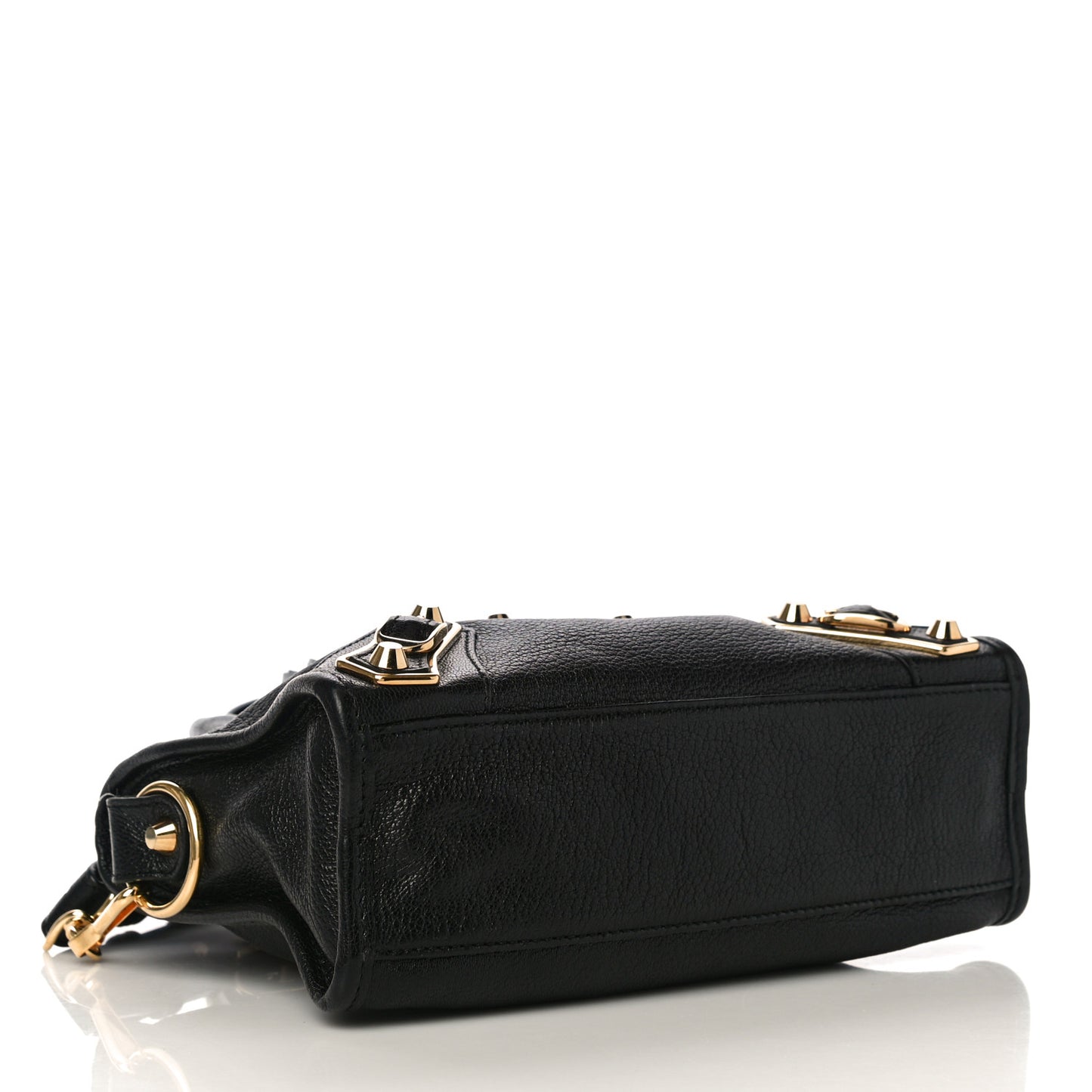Chevre Gold Metallic Edge Hardware Mini City Black