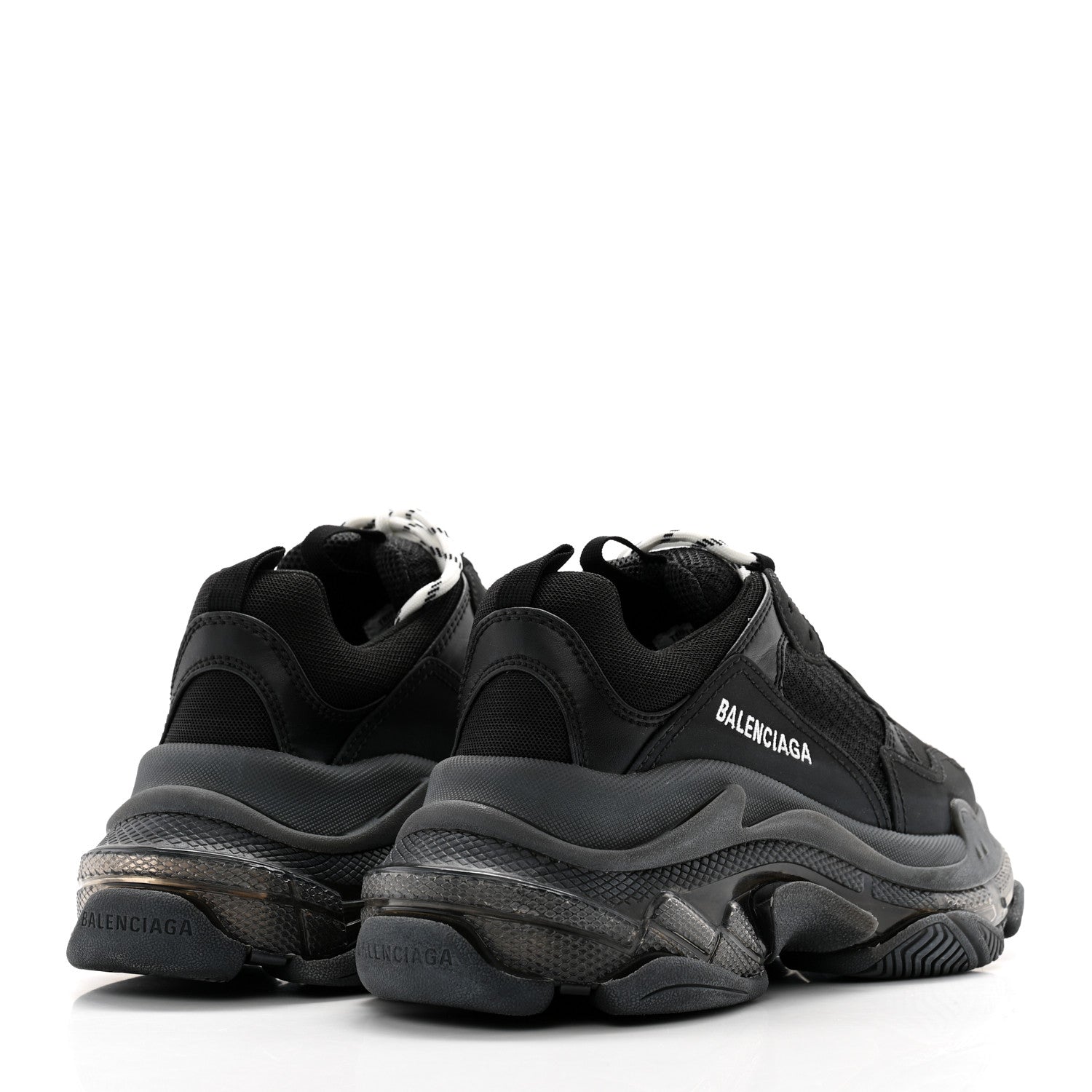 Balenciaga Fabric Mesh Womens Triple S Sneakers 37 Black 4 of 10