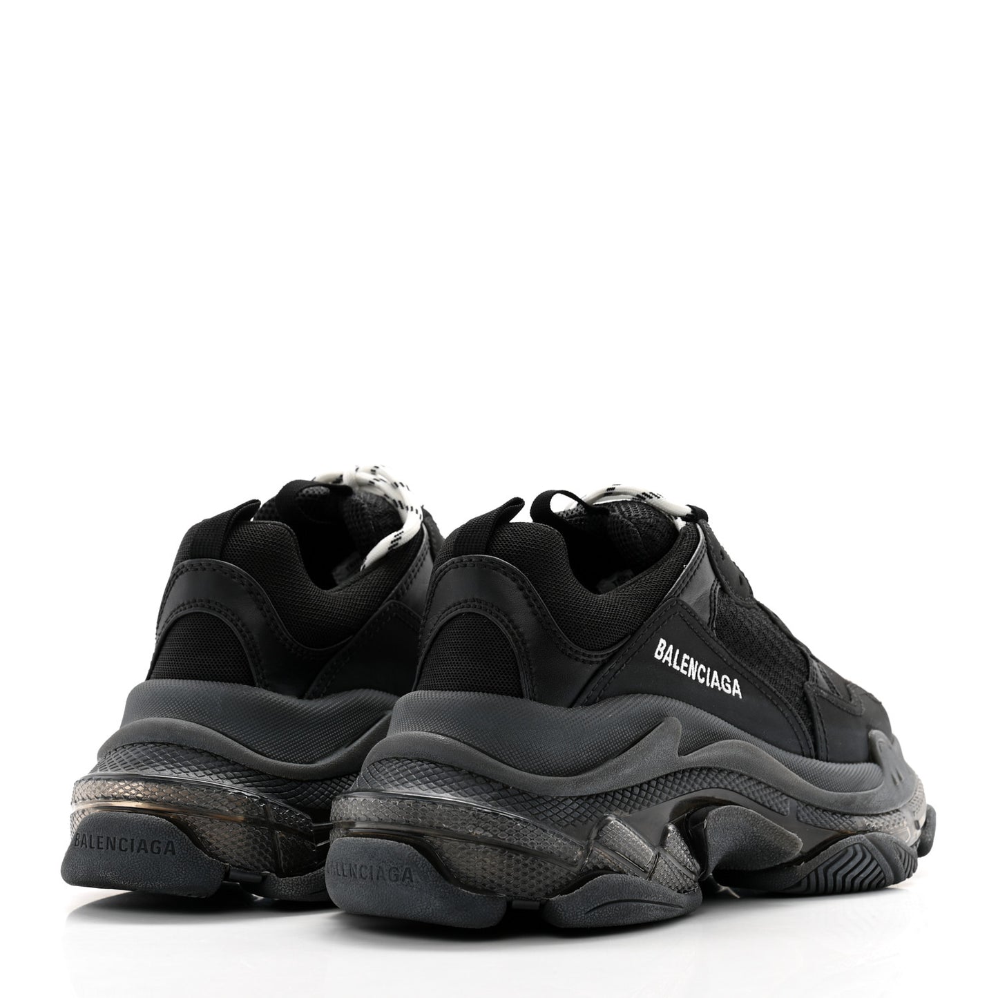 Fabric Mesh Womens Triple S Sneakers 37 Black