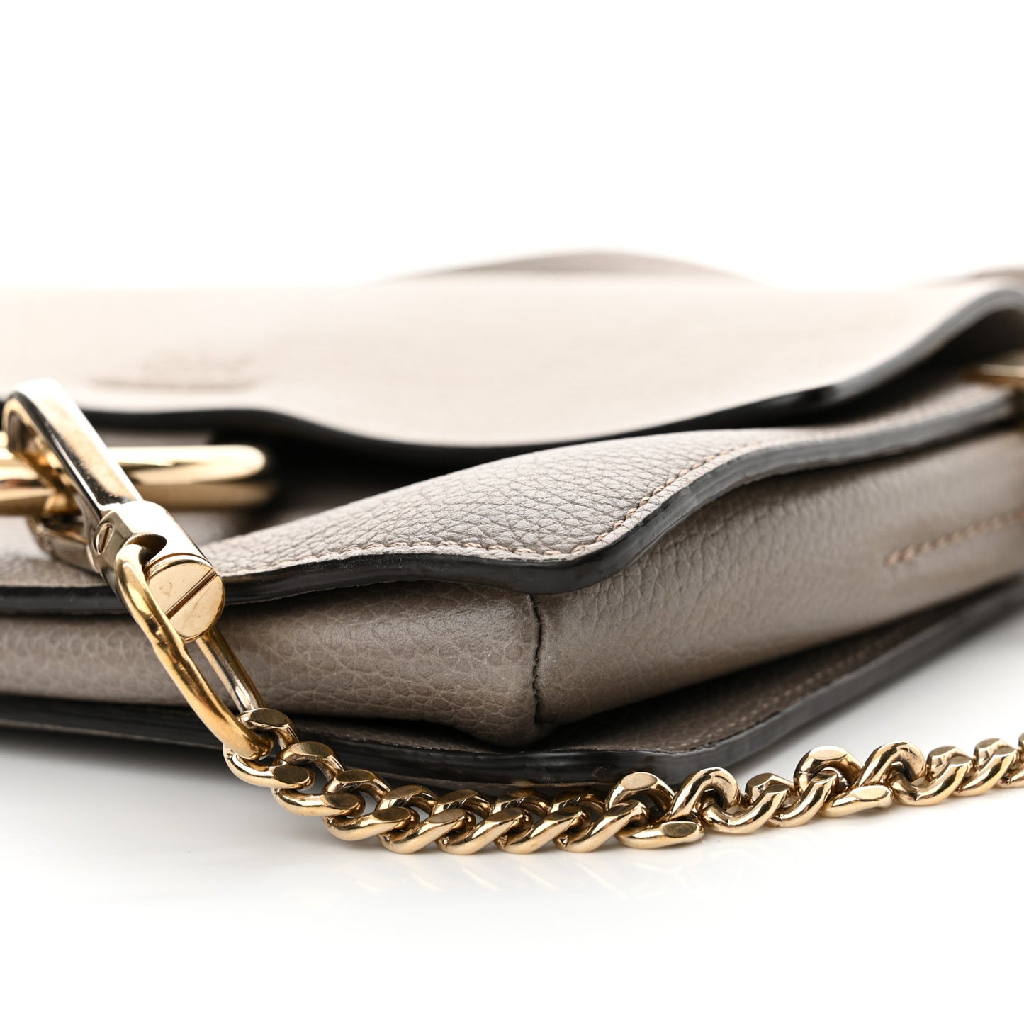 Grained Calfskin Lambskin Small Faye Shoulder Bag Motty Grey
