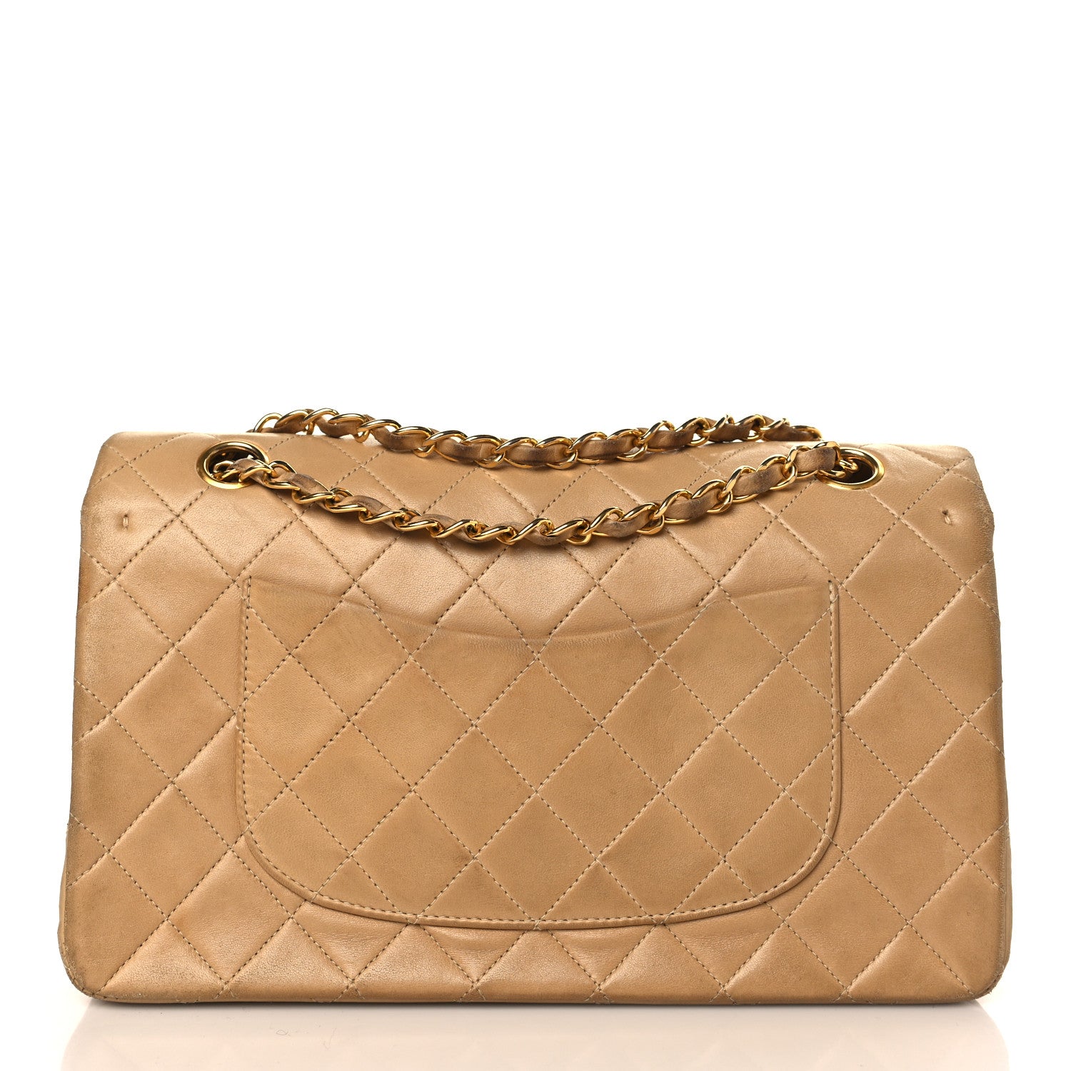 Chanel Lambskin Quilted Medium Double Flap Beige 14 of 15