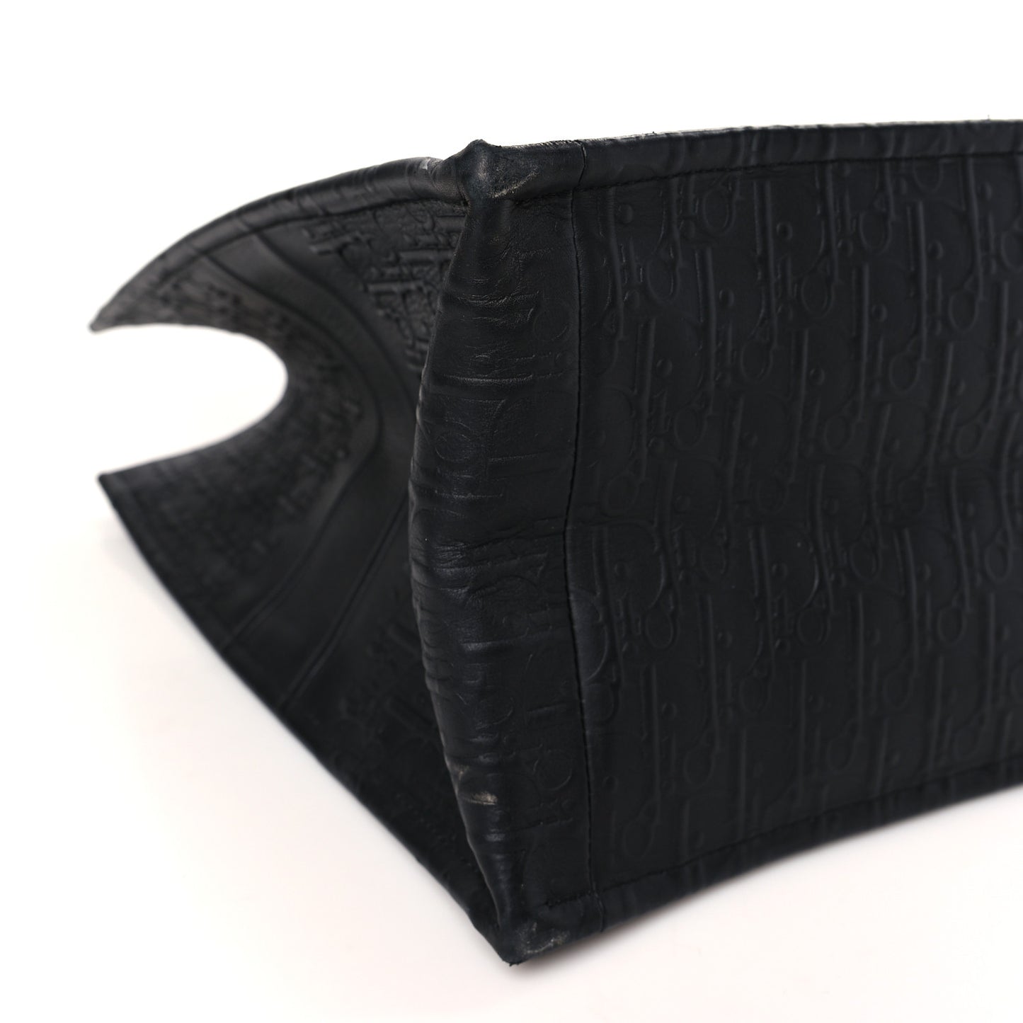 Oblique Calfskin Embossed Large Book Tote Black
