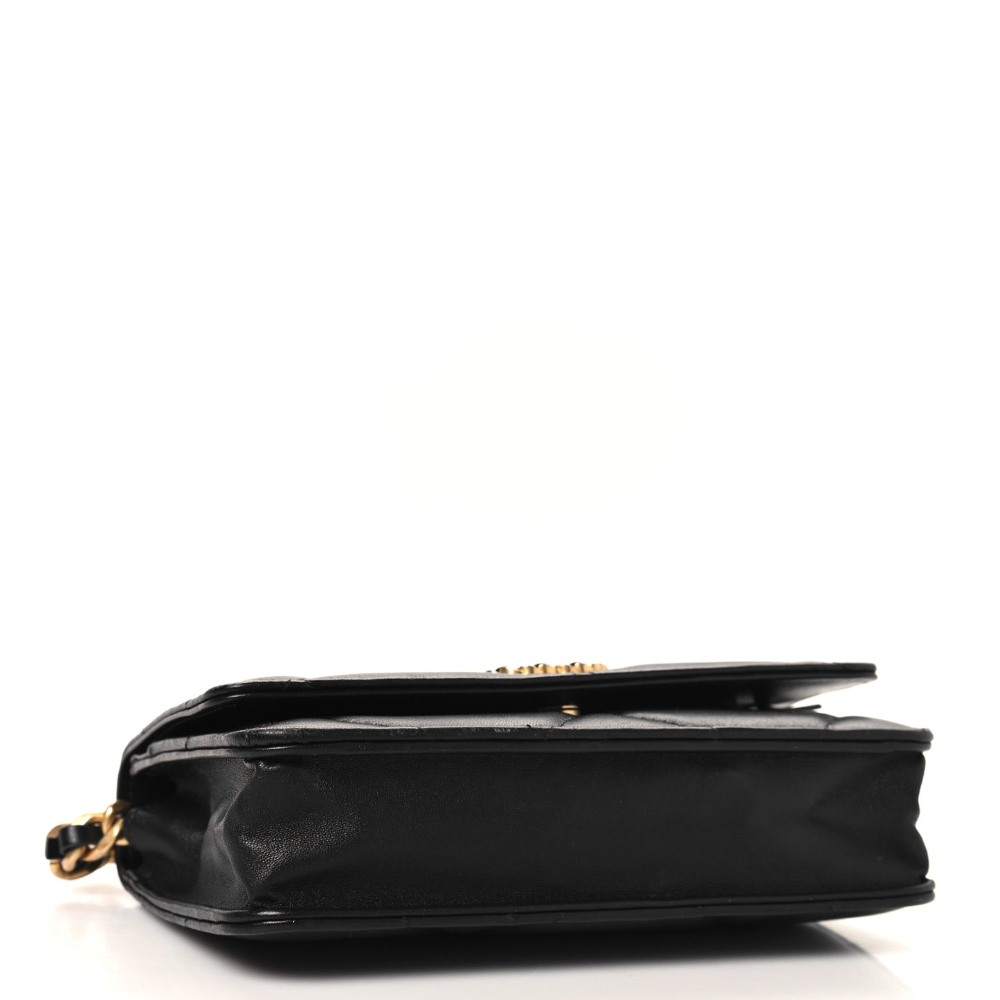 Lambskin Quilted Chanel 19 Wallet On Chain WOC Black