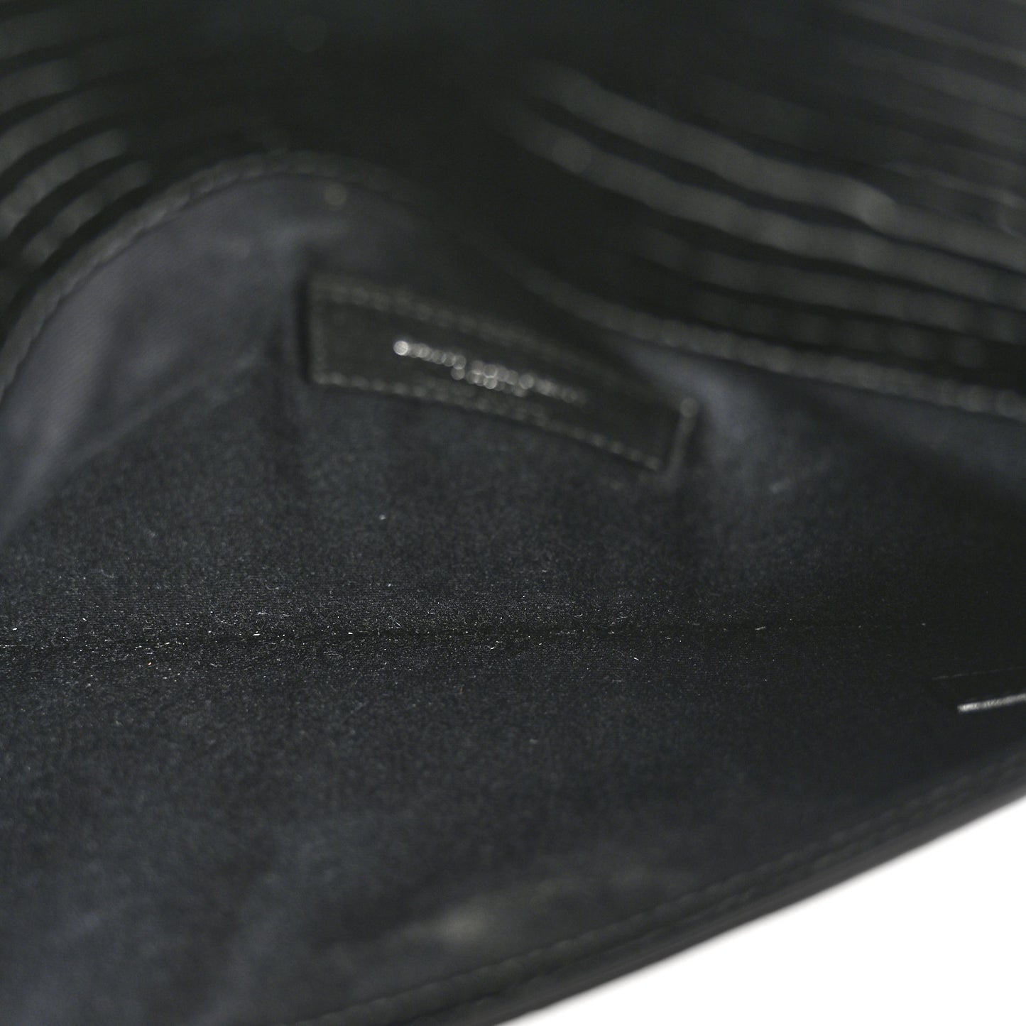 Calfskin Crocodile Embossed Uptown Monogram Pouch Black