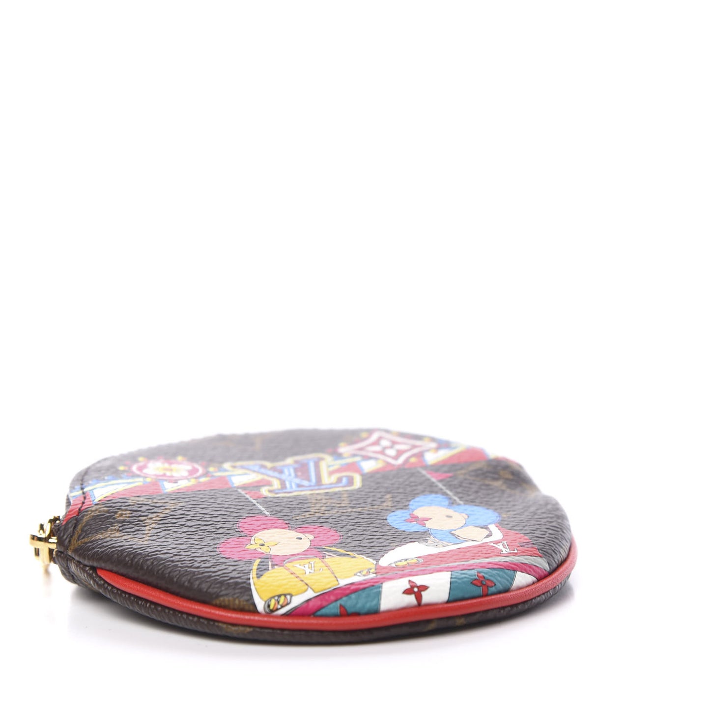 Monogram 2020 Christmas Animation Bumper Cars Round Coin Purse Coquelicot