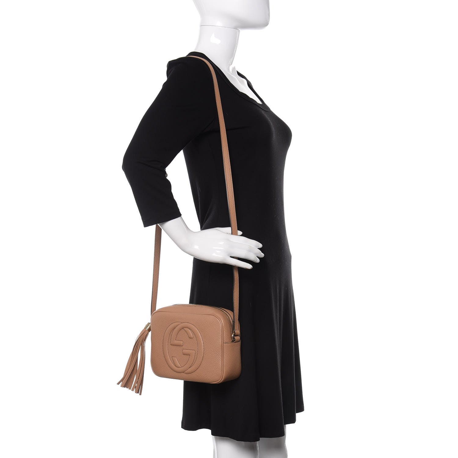 Gucci Pebbled Calfskin Small Soho Disco Bag Camelia 2 of 10