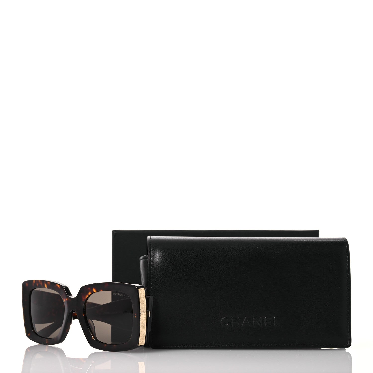 Chanel Acetate Rectangle Sunglasses 5435-A Tortoise 7 of 7