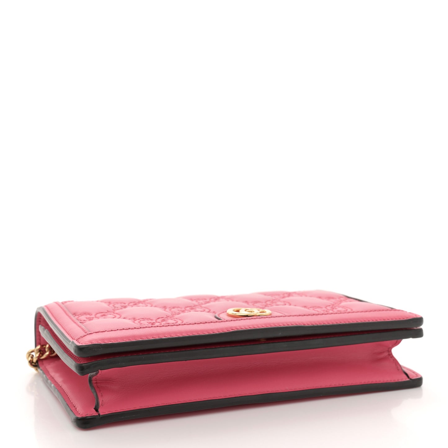 Calfskin GG Matelasse Chain Wallet Rhodamine Pink