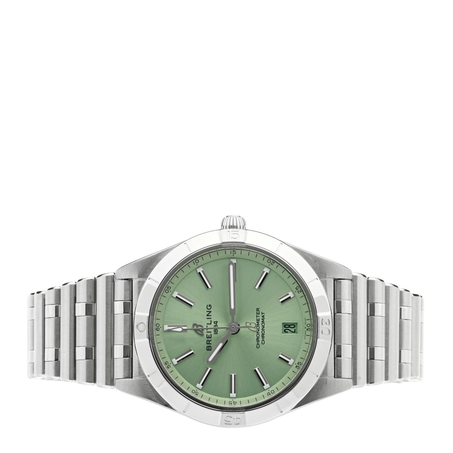 Stainless Steel 36mm Chronomat Automatic Watch Mint Green A10380