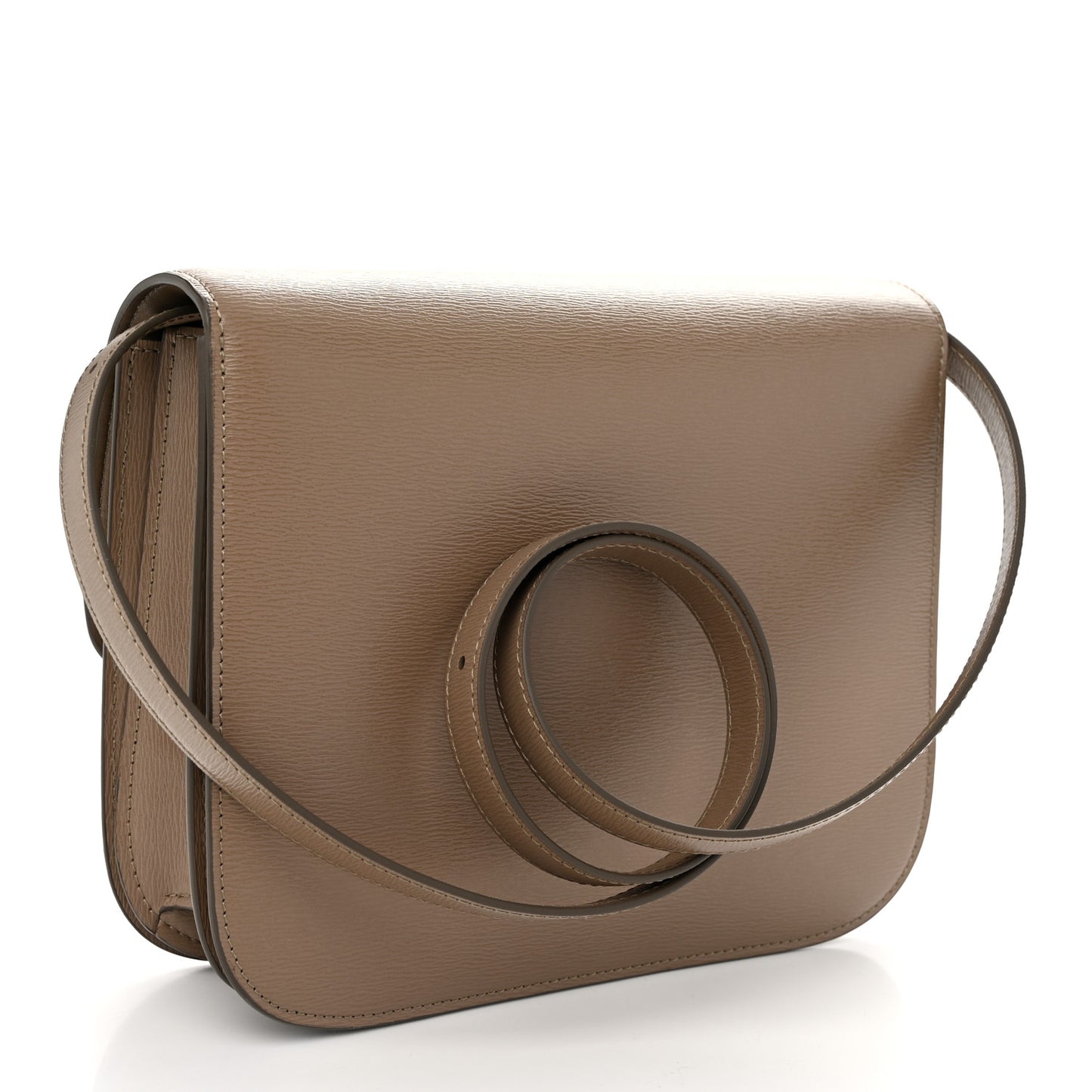 Liege Calfskin Medium Classic Box Flap Bag Taupe