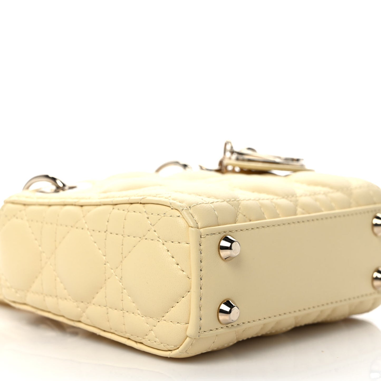 Lambskin Cannage Micro Lady Dior Soft Yellow