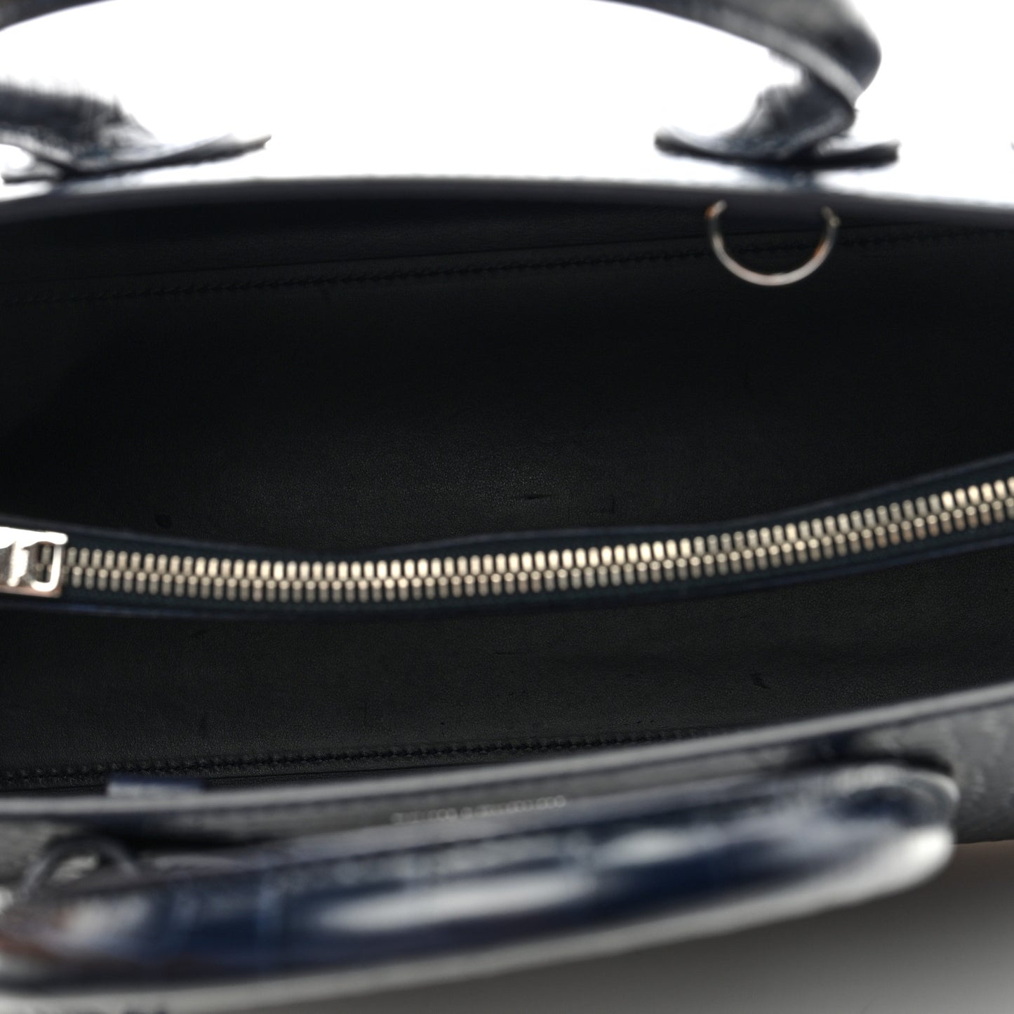 Calfskin Crocodile Embossed Small Supple Sac de Jour Navy