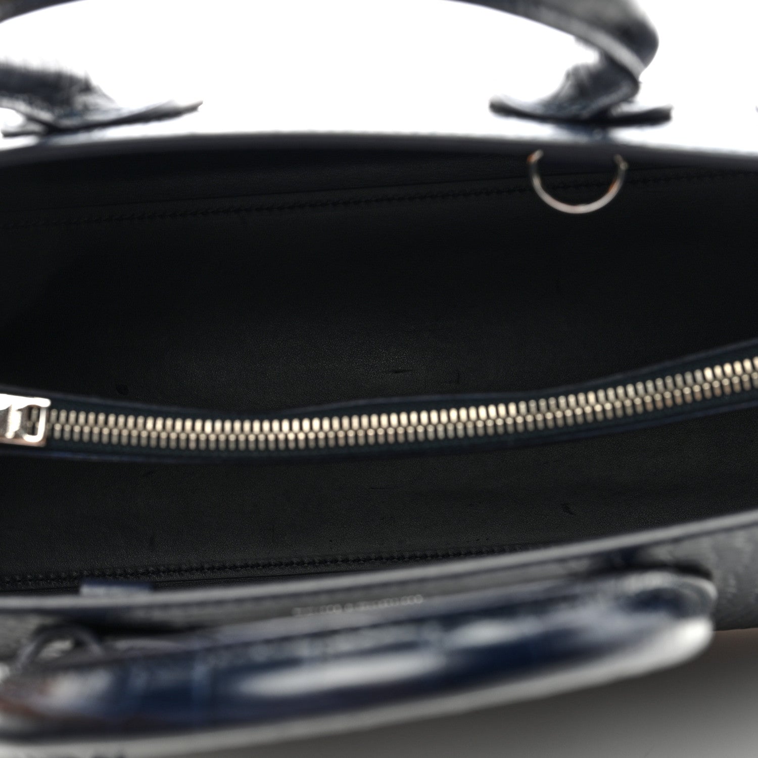 Saint Laurent Calfskin Crocodile Embossed Small Supple Sac de Jour Navy 5 of 8