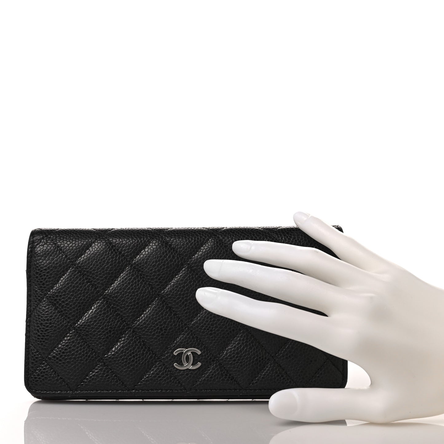 Caviar Quilted Yen Wallet Black