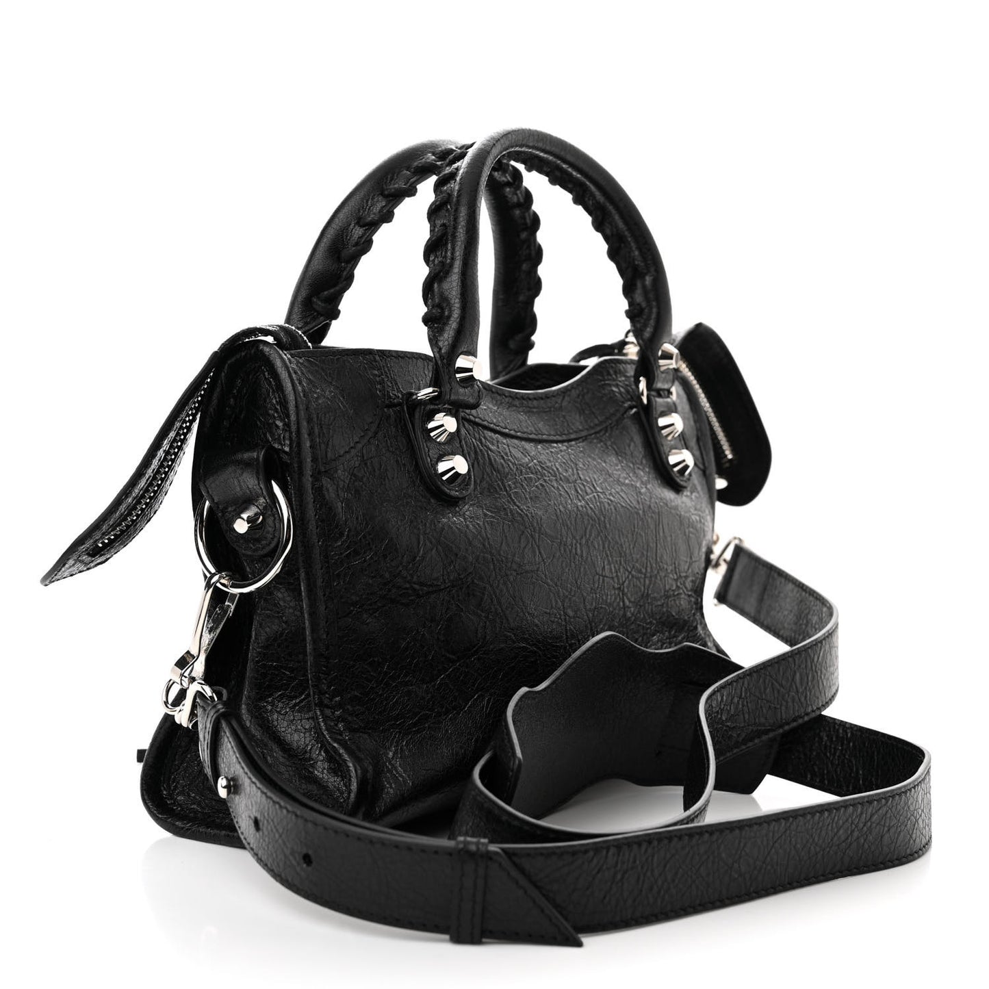 Agneau Classic Silver Hardware Mini City Black