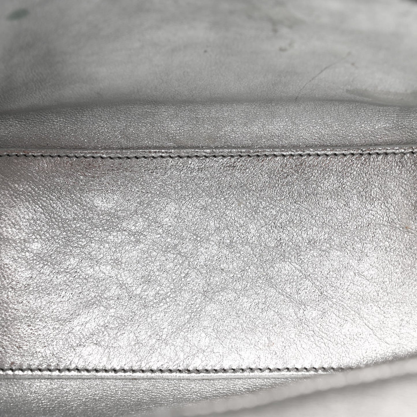 Laminated Lambskin Nano Luggage Silver