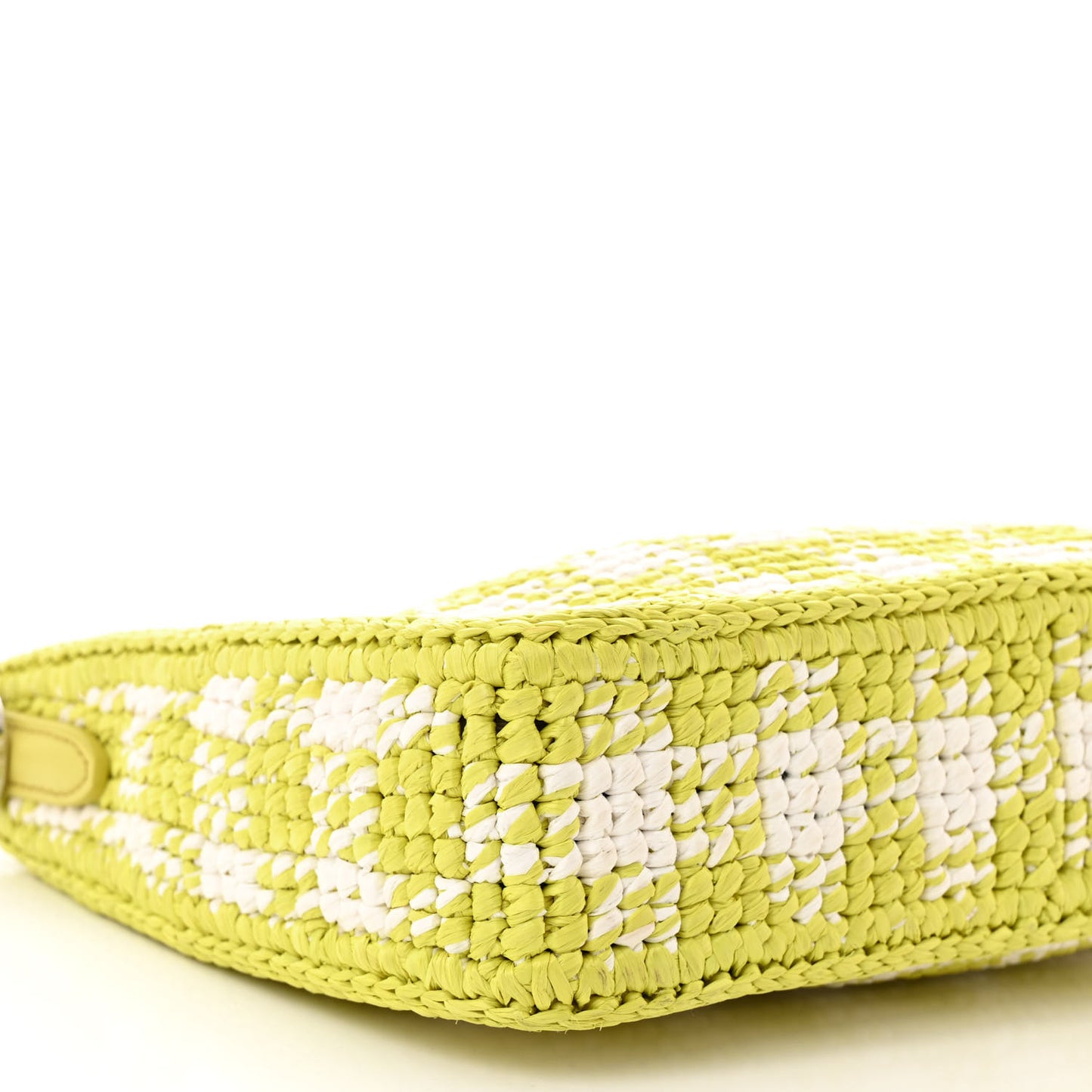 Yarn Raffia Effect Crochet Mini Re-Edition Shoulder Bag Citron Yellow