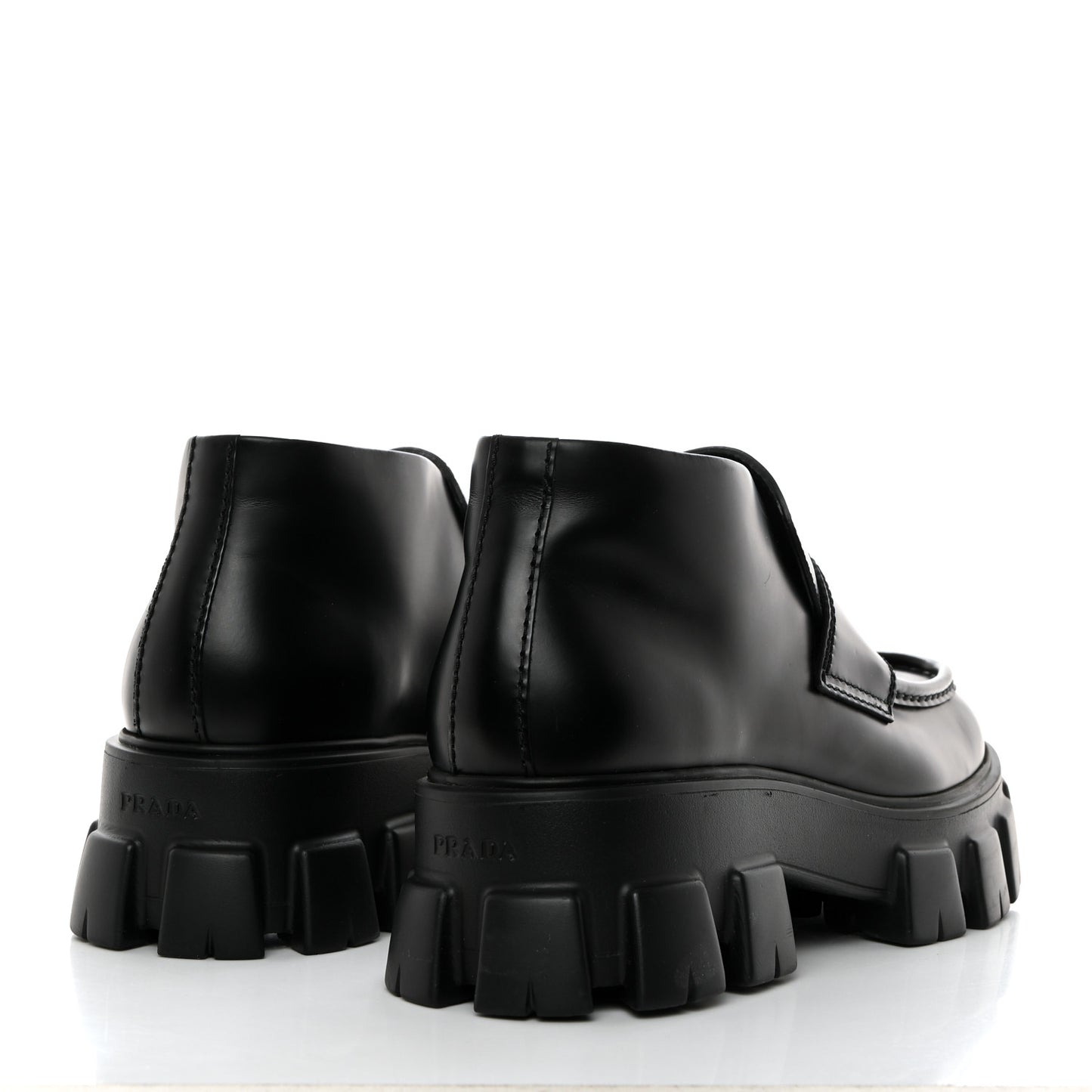 Spazzolato Rois Metal Triangle Logo Mens Monolith 60mm Mid Loafers 8.5 Black