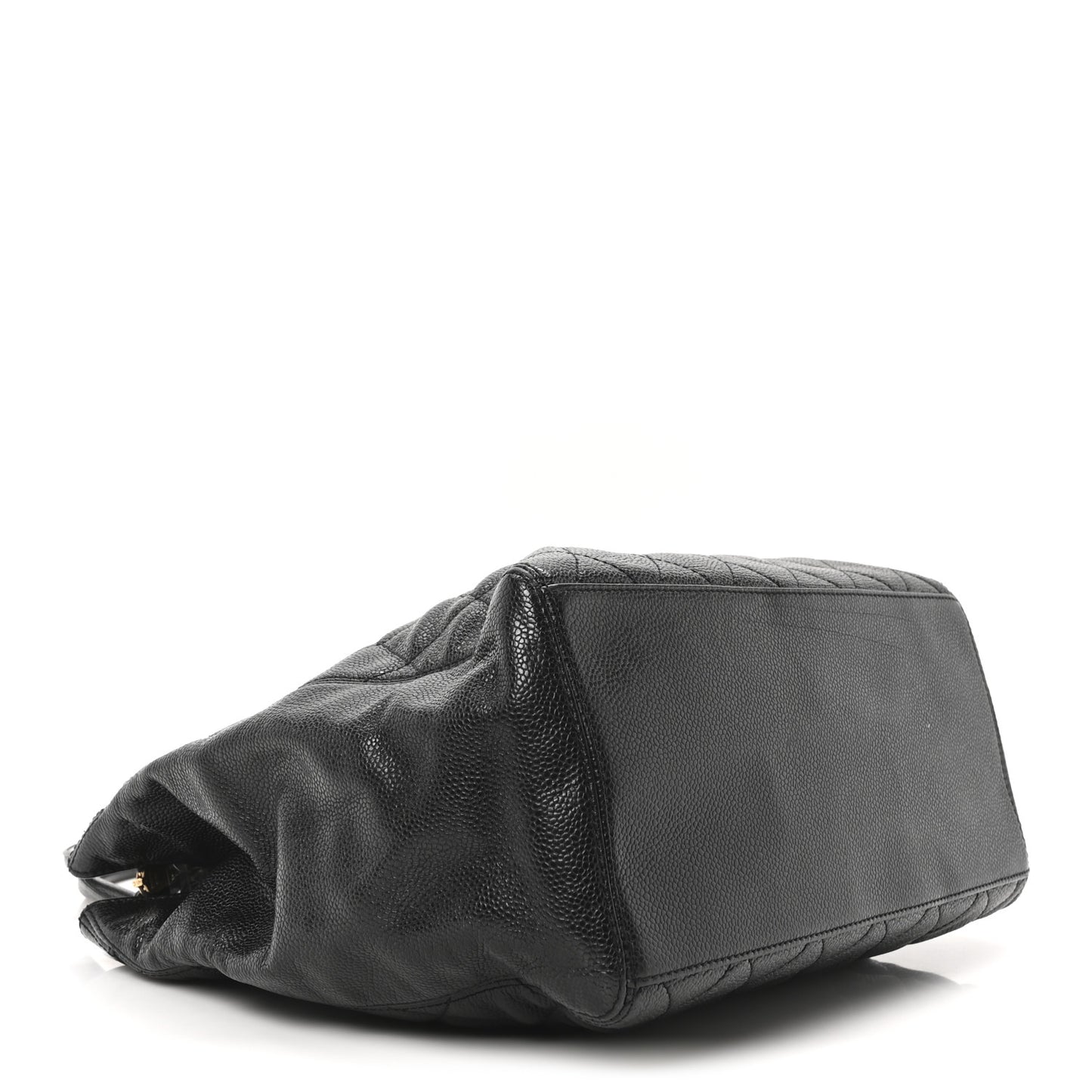 Caviar Quilted CC Shopping Tote Black