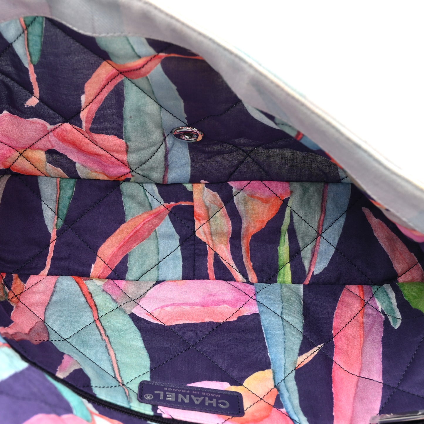 Canvas Quilted Jungle Jeans Flap White Multicolor