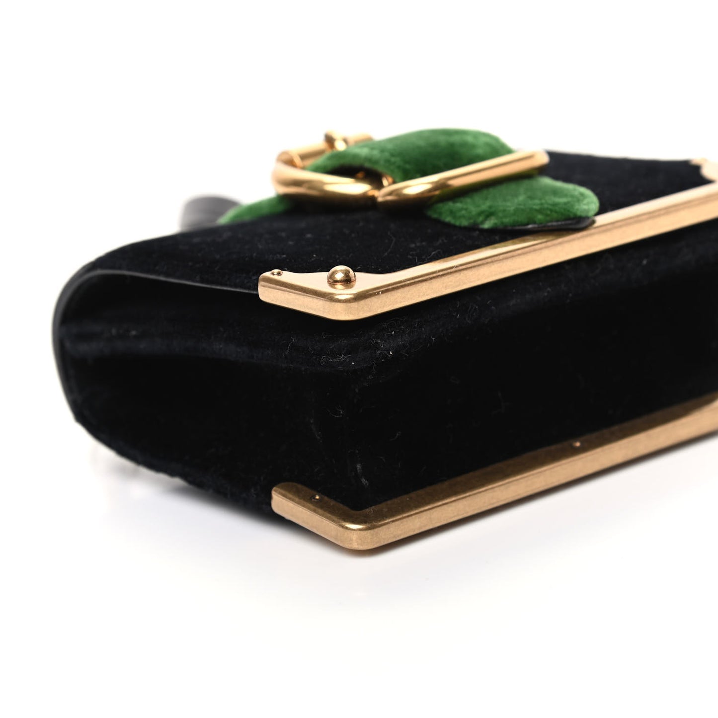Velvet City Calfskin Micro Cahier Bag Black Alloro