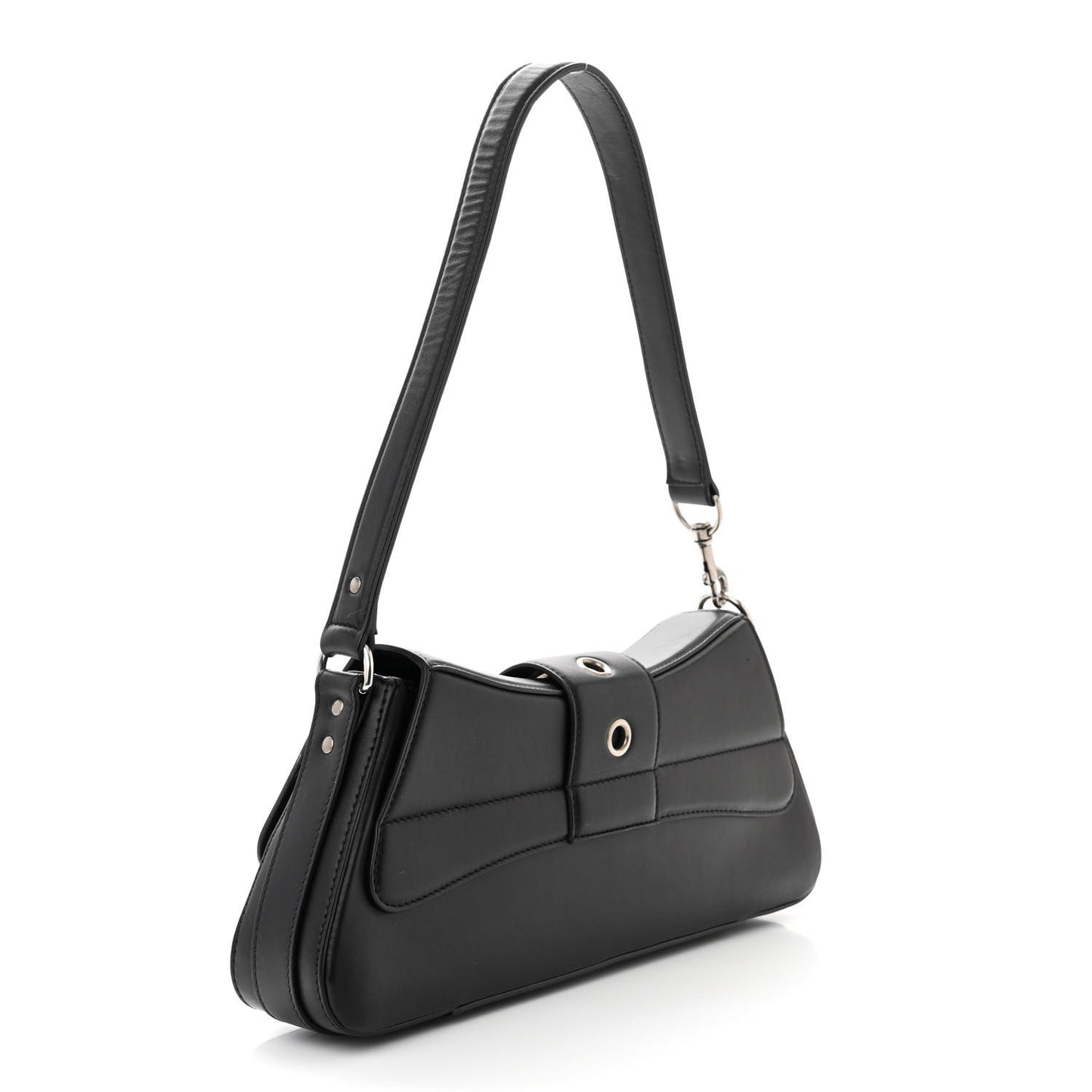 Smooth Calfskin Medium Lindsay Shoulder Bag Black