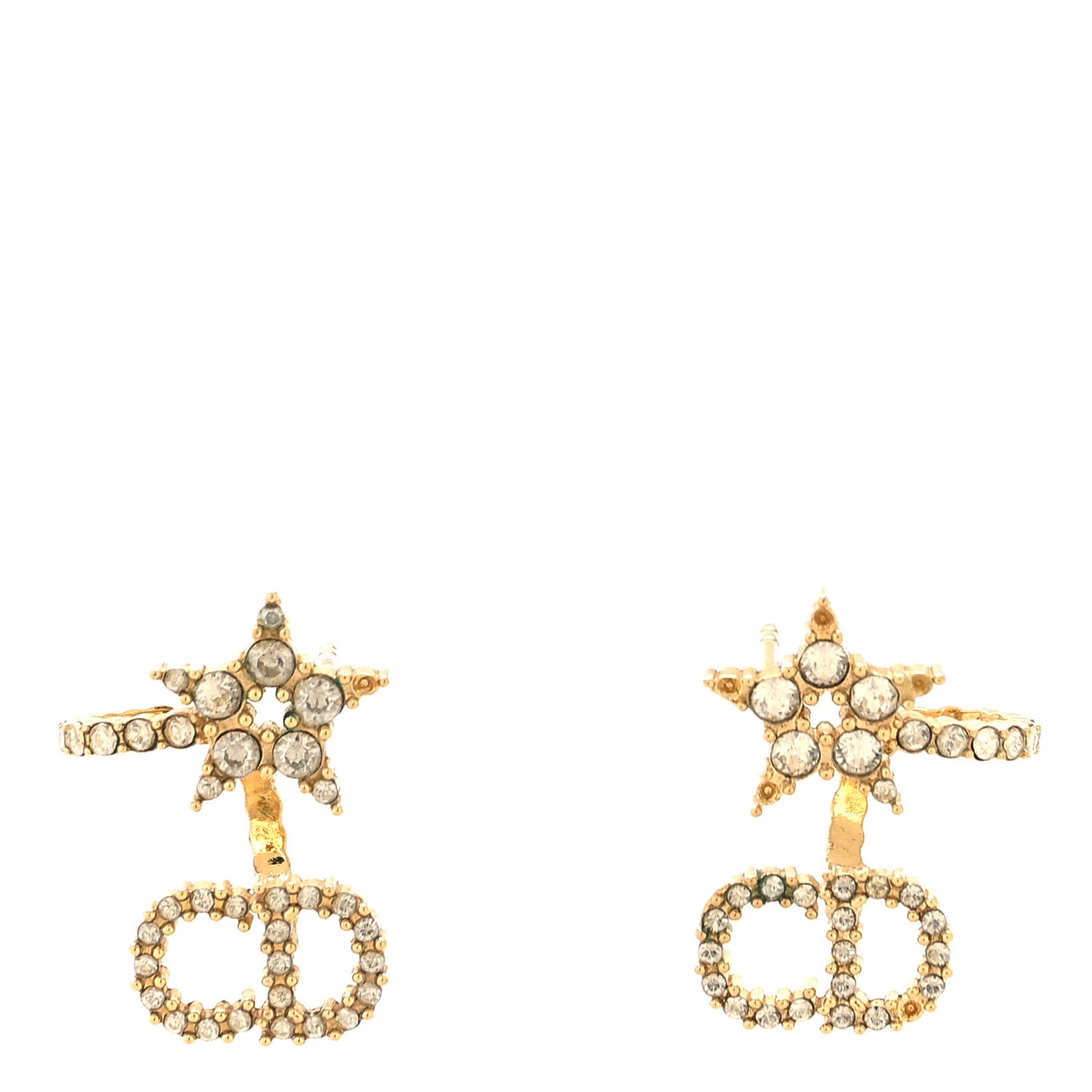 Crystal Clair D Lune Wrap Around Earrings Gold